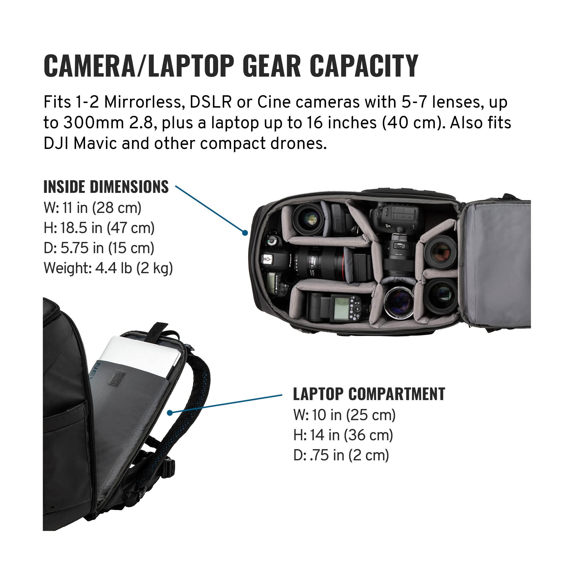 Tenba Axis 20L Camera Backpack (637-701) - Waterproof DSLR/SLR Bag for Photographers - Perfect for Travel, Hiking & Outdoor Photography