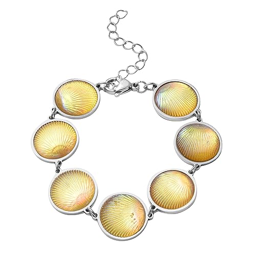 Shop LC Stainless Steel Seashell Charm Bracelet for Women - Durable Fashion Jewelry, Perfect Birthday Gift for Her - Ideal for Beach Vacations, Summer Outfits & Everyday Wear