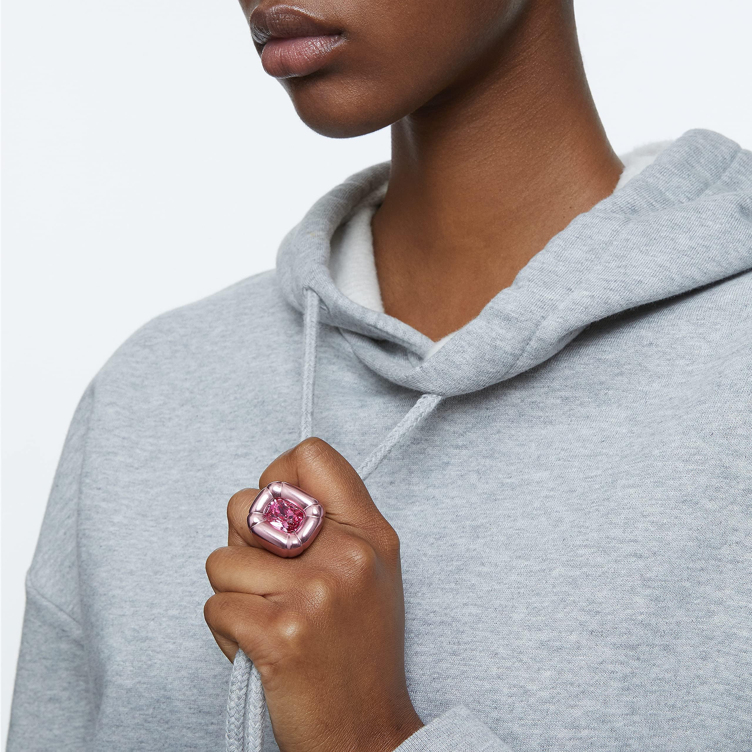 Swarovski Dulcis Cocktail Ring with Pink Crystals - Elegant Jewelry for Women | Perfect for Parties, Weddings & Special Occasions