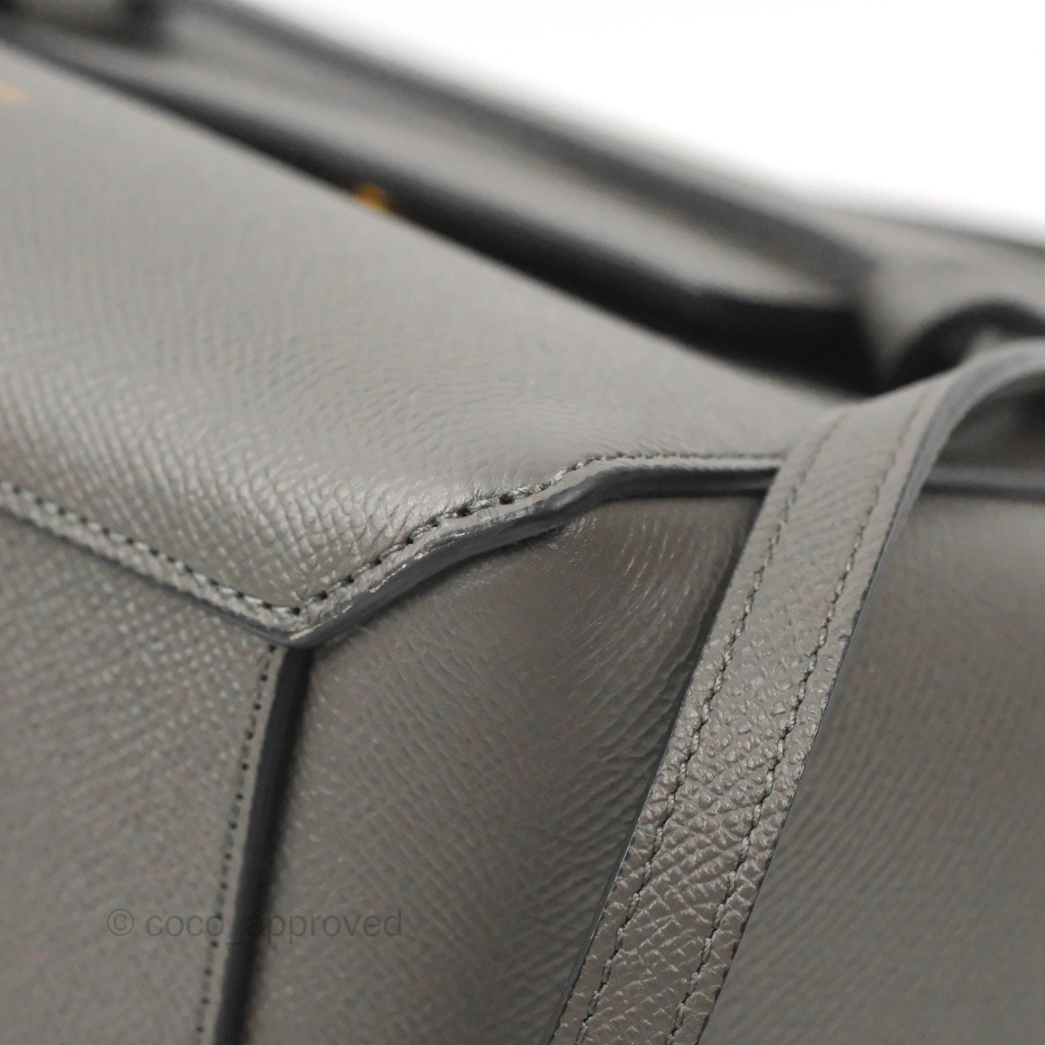 Celine Nano Belt Bag in Grey Grained Calfskin with Gold Hardware - Perfect for Everyday Use, Work & Travel