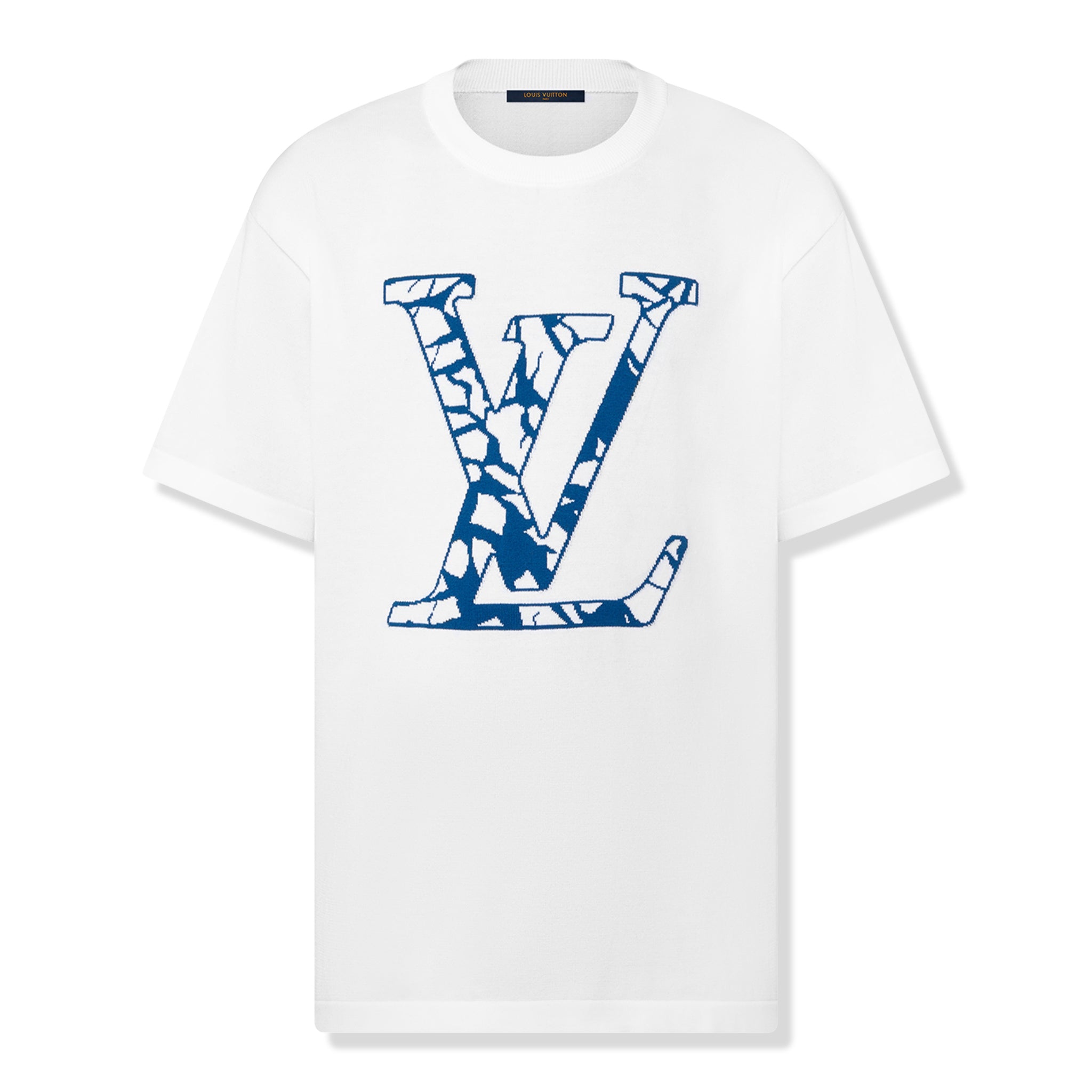 Louis Vuitton LV Ice Milk White Crewneck T-Shirt for Men - Luxury Cotton Casual Tee for Streetwear & Everyday Outfits