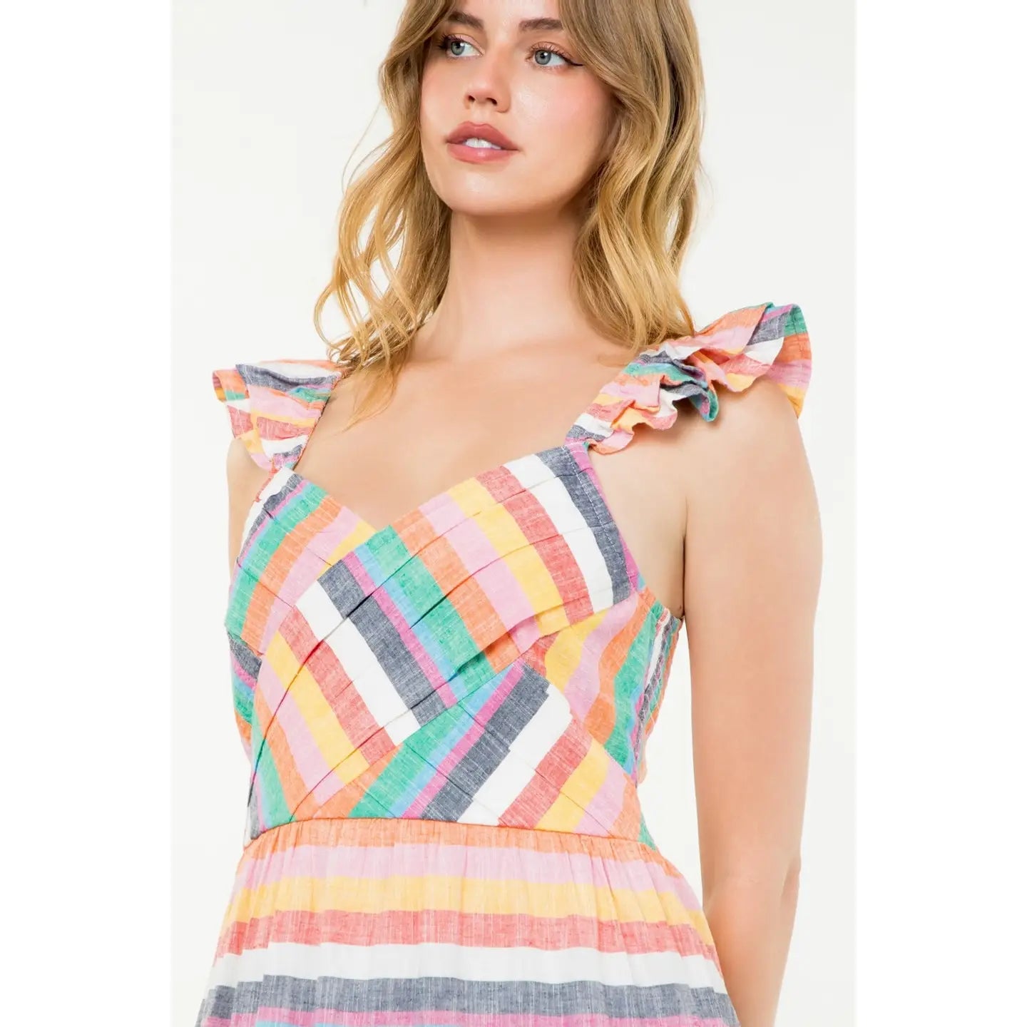 Delaney Striped Dress for Women - Flowy Summer Midi Dress with Pockets | Perfect for Beach, Vacation & Casual Outings