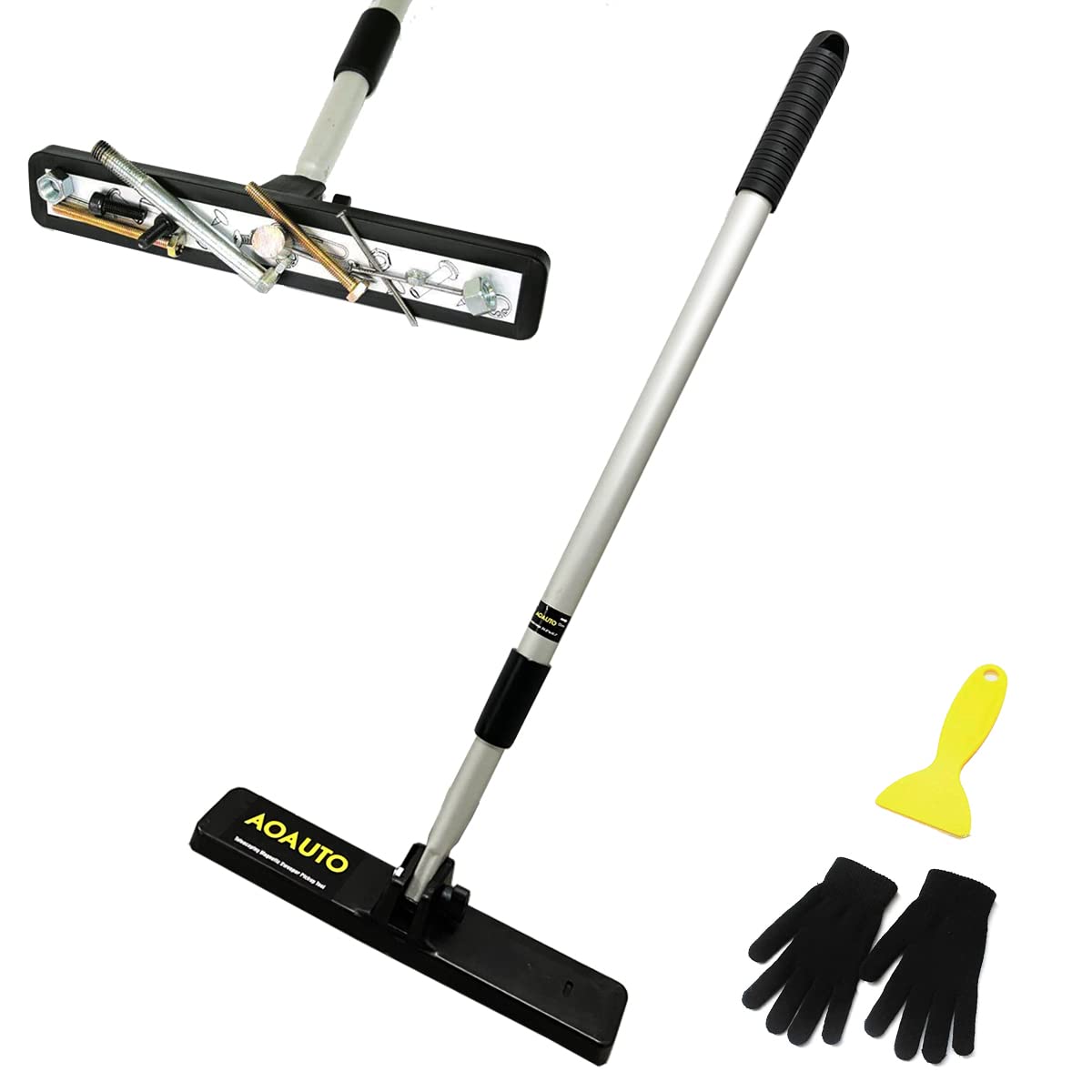 Heavy Duty Telescoping Magnet Pickup Tool - 16LB Pull Strong Magnetic Sweeper with 28