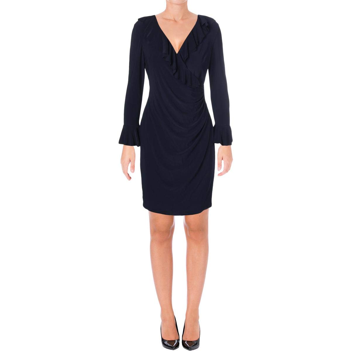 Lauren by Ralph Lauren Women's Petite Ruffled-Trim Dress - Floral Print Summer Dress for Women, Casual & Party Wear, Perfect for Weddings, Dates & Office Outfits