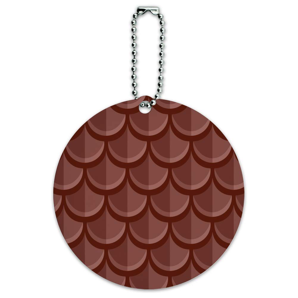 Dragon Scales Pattern Round Luggage ID Tag - Waterproof Suitcase Name Tag for Travel Bags & Carry-Ons - Perfect for Airports, Business Trips and Vacation Identification