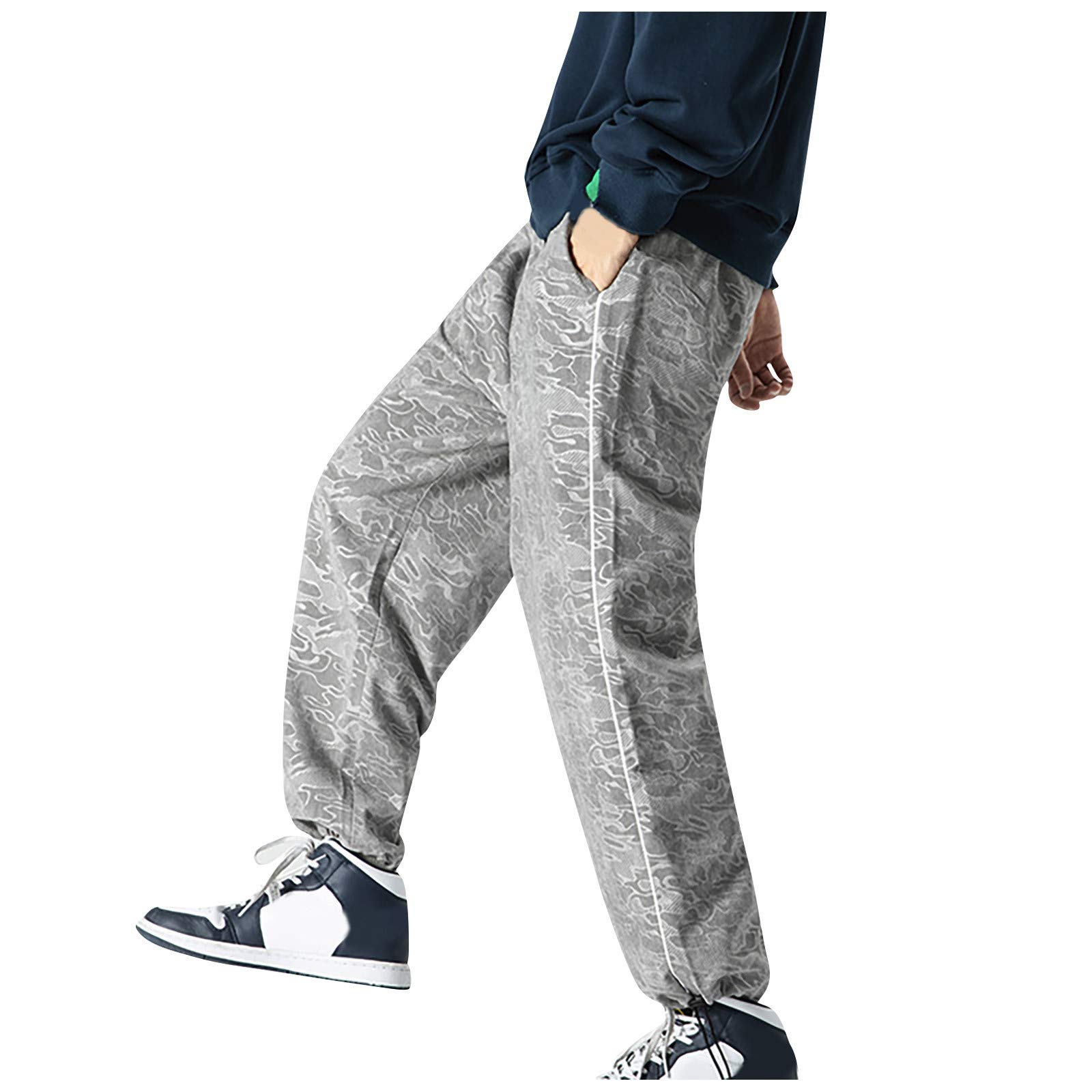 **JUNGE 2021 Men's Cargo Sweatpants with Pockets - Comfortable Joggers & Track Pants for Casual, Workout & Sports | Perfect for Gym, Running, and Everyday Wear**