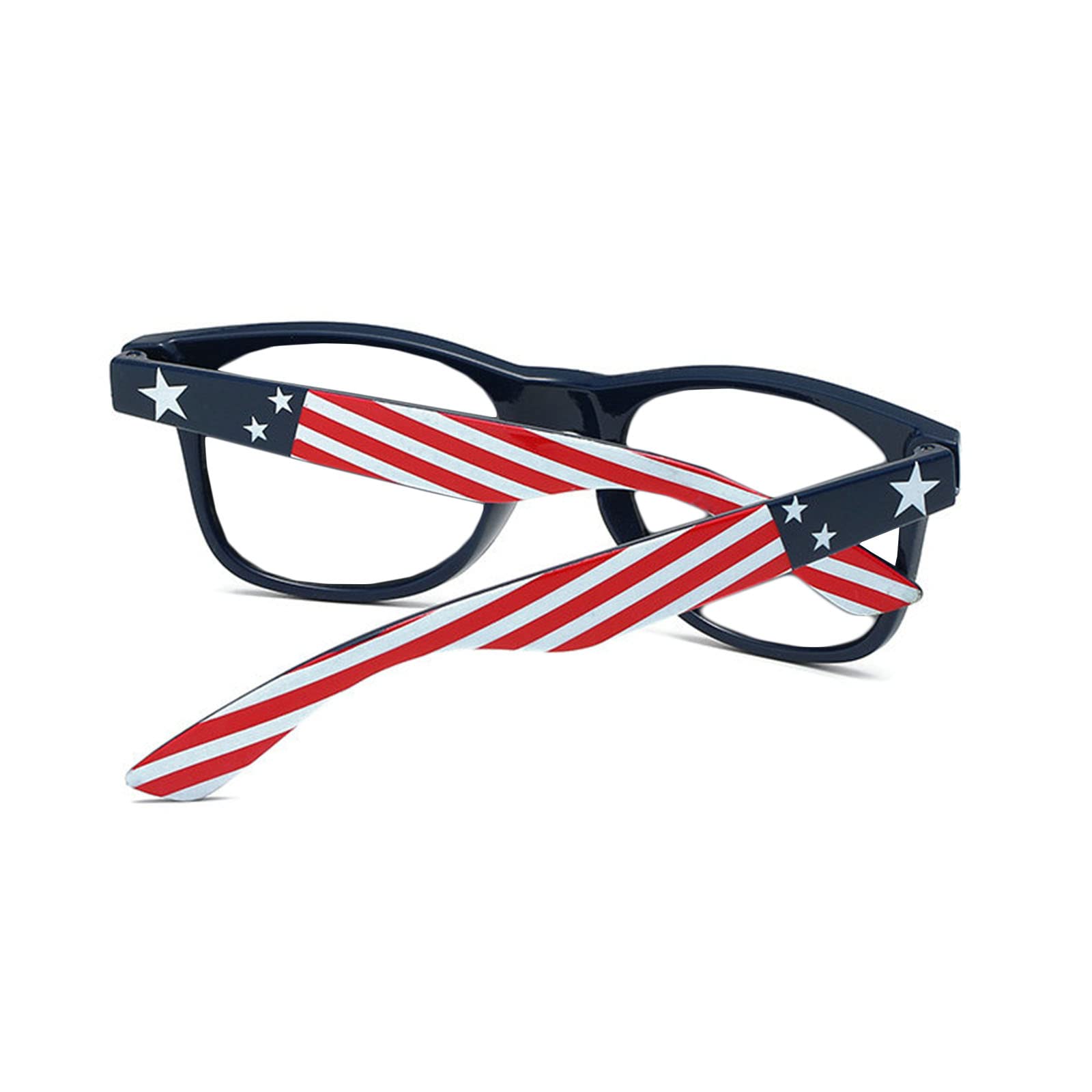 Helena America Glasses - Retro Square Blue Light Blocking Reading Glasses with American Flag Design | Perfect for Computer Work, Reading & Patriotic Style
