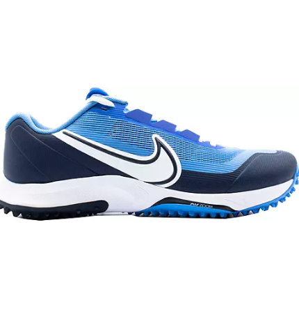 Nike React Vapor Drive 2 Cricket Shoes - Blue/White Rubber Spikes for Enhanced Traction | Perfect for Fast Bowling & Fielding on Grass Pitches