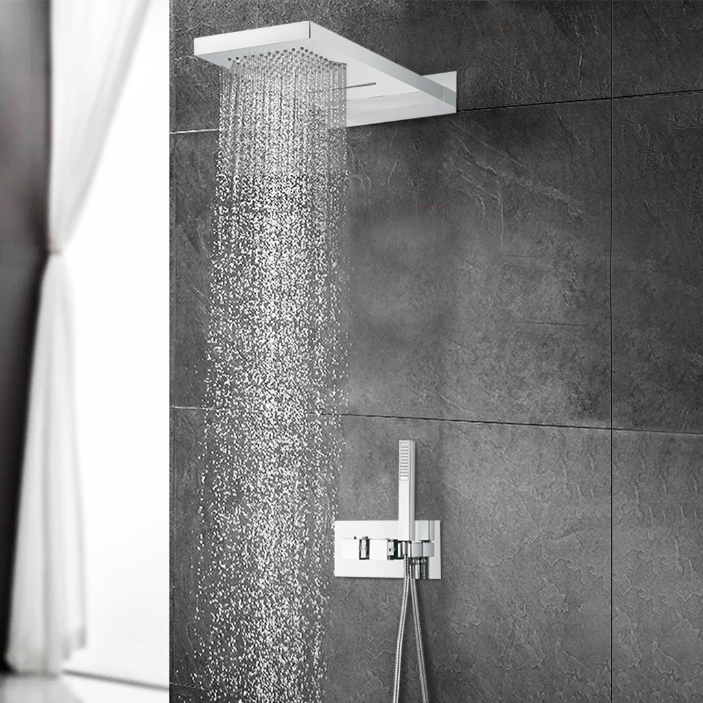 DAX 9003 Stainless Steel Thermostatic Shower Mixer - 3 Function Hand Shower, Rain Shower & Body Spray - Perfect for Modern Bathrooms & Spa-Like Experience