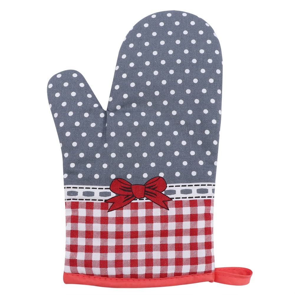 Rehomy Heat Resistant Anti-Slip Cooking Gloves - 1 Pair Polyester Cotton Oven Mitts for Baking, Grilling & Microwave Use - Kitchen Safety Gloves for Hot Pans, BBQ & Food Handling