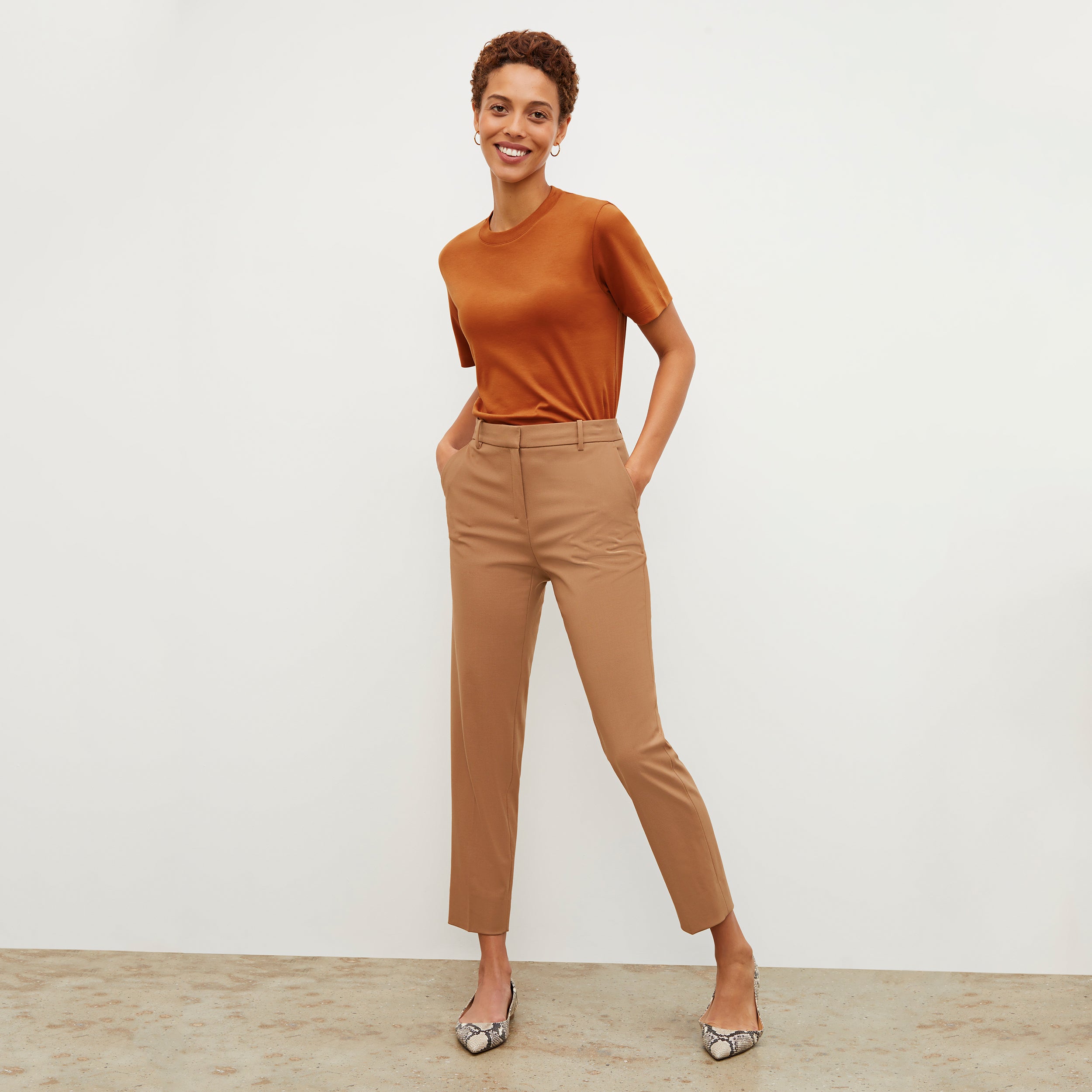 Mejia Washable Wool Twill Pants in Camel Color - Comfortable & Durable Trousers for Office, Travel & Casual Wear