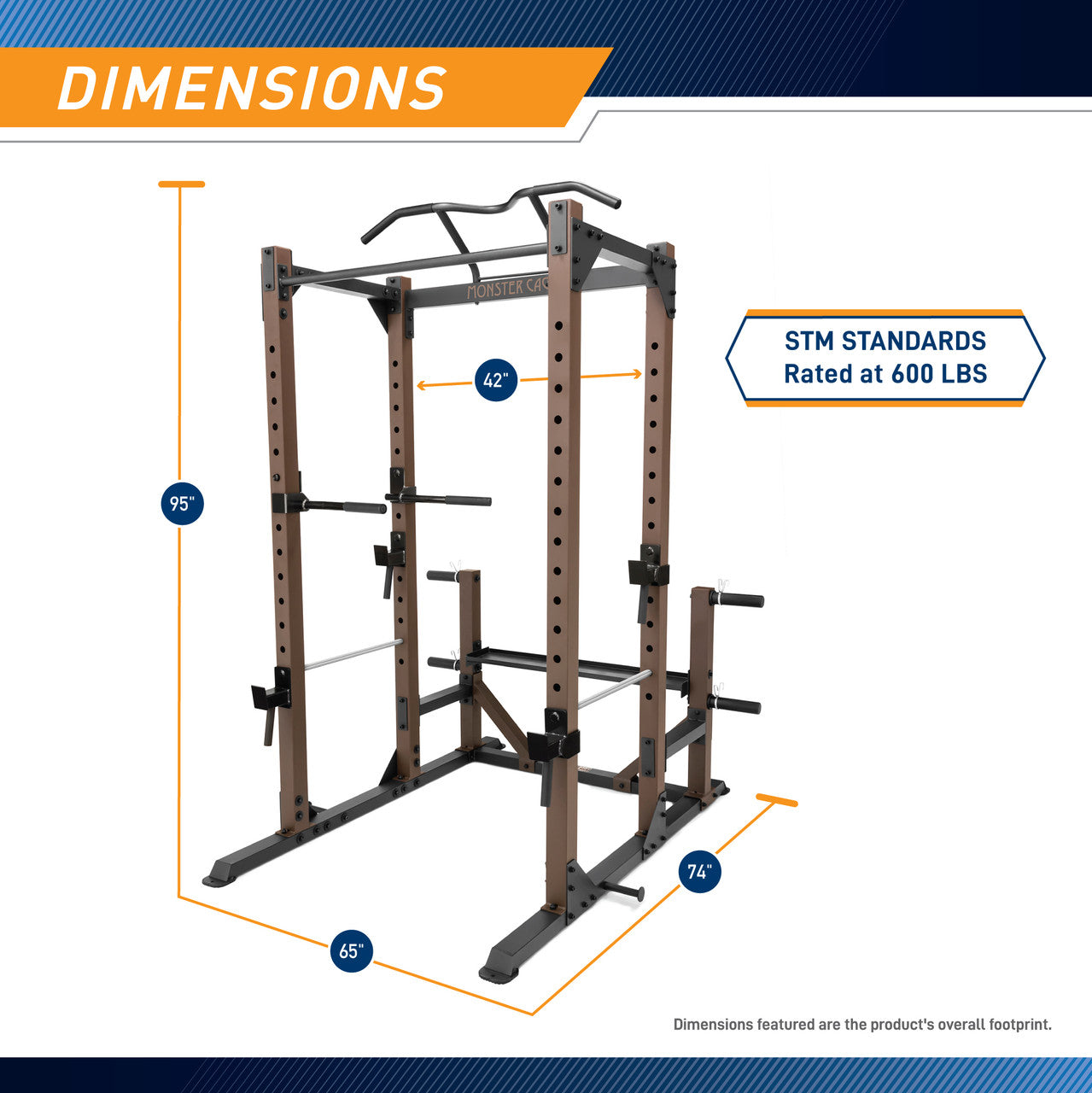 Monster Cage Power Rack STB 98005 - Heavy Duty Steel Body Home Gym Equipment for Weightlifting & Strength Training | Perfect for Garage & Home Workouts