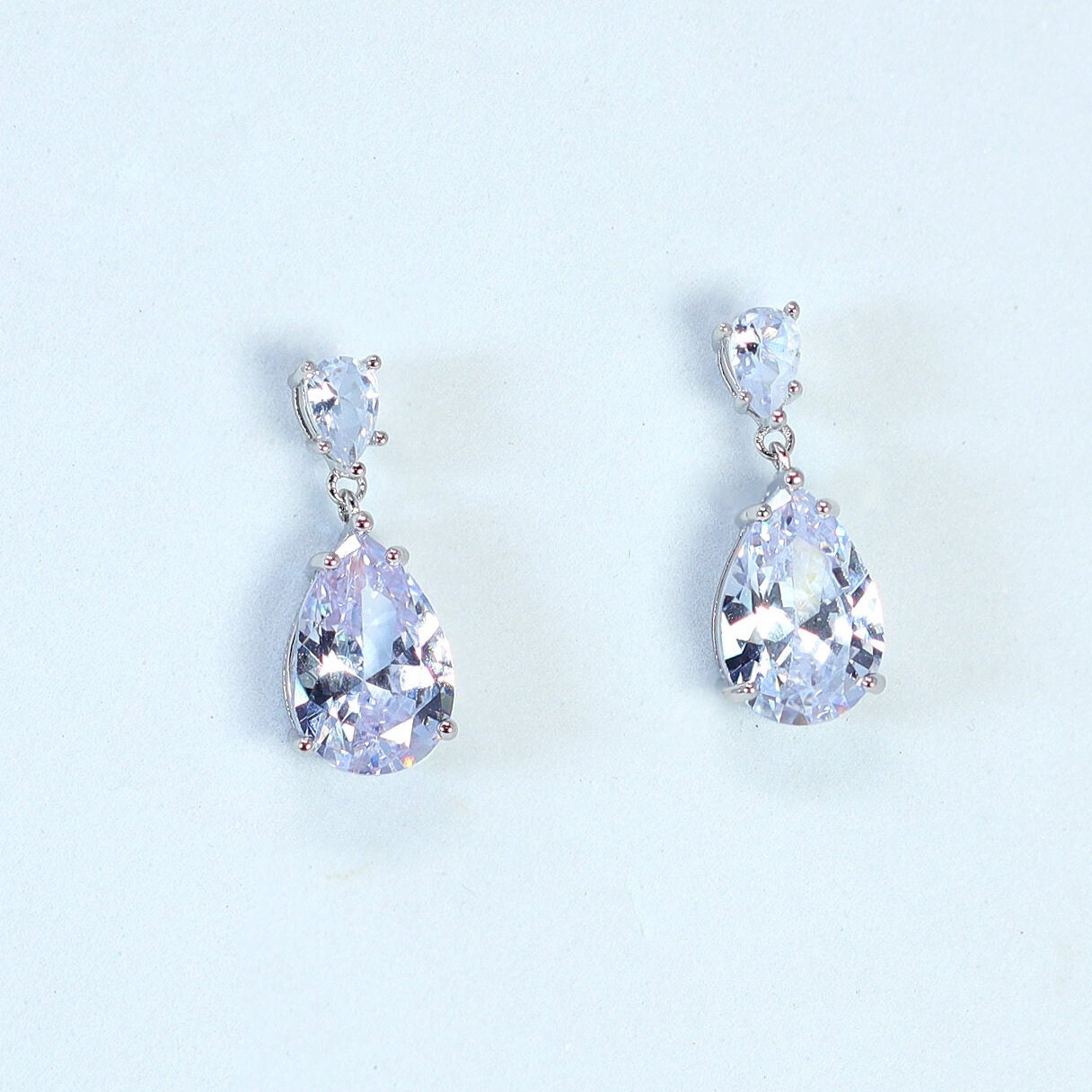 Elegant Diamond Drop Earrings for Women - Sparkling Crystal Bridal Jewelry, Long Dangling Statement Earrings with CZ Stones - Perfect for Weddings, Parties & Special Occasions