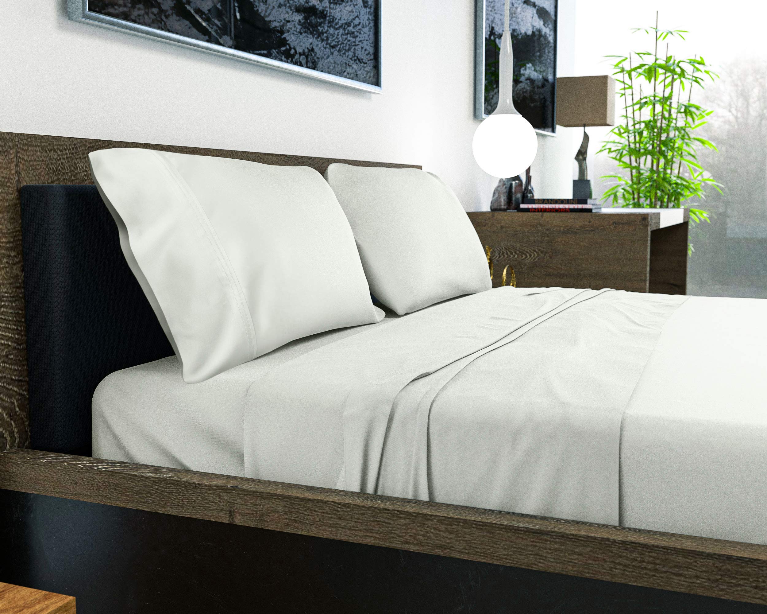 BAMPURE Luxury King Size Bamboo Viscose Sheet Set - 100% Bamboo-Derived, Super Soft & Cooling Bed Sheets for Hot Sleepers - Fits Mattresses Up to 16