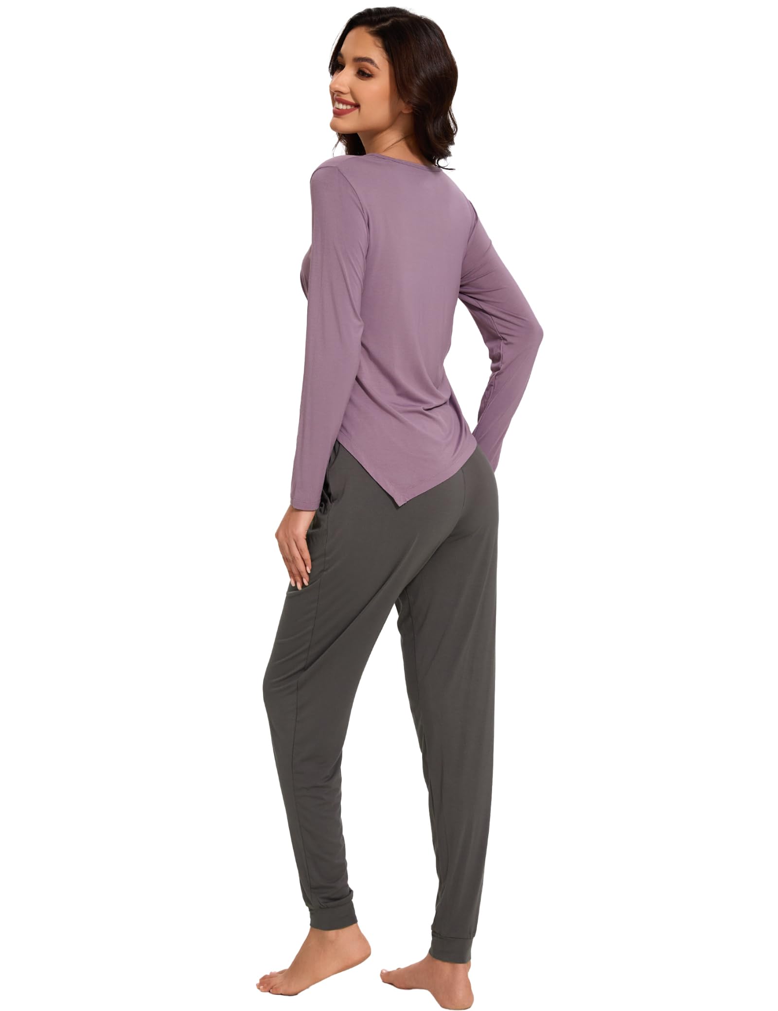 Comfortable Bamboo Viscose Maternity Nursing Pajama Set - Long Sleeve Postpartum Lounge Wear for Women | Perfect for Breastfeeding, Recovery & Relaxation at Home