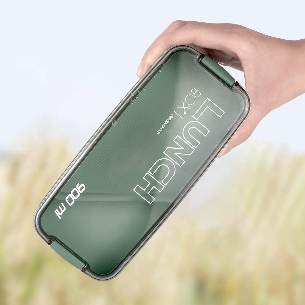 Iteryn 3-in-1 Compartment Bento Box - Eco-Friendly Wheat Straw Lunch Container with Leakproof Lid | Perfect for Meal Prep, School Lunches & Office Work | Microwave & Dishwasher Safe