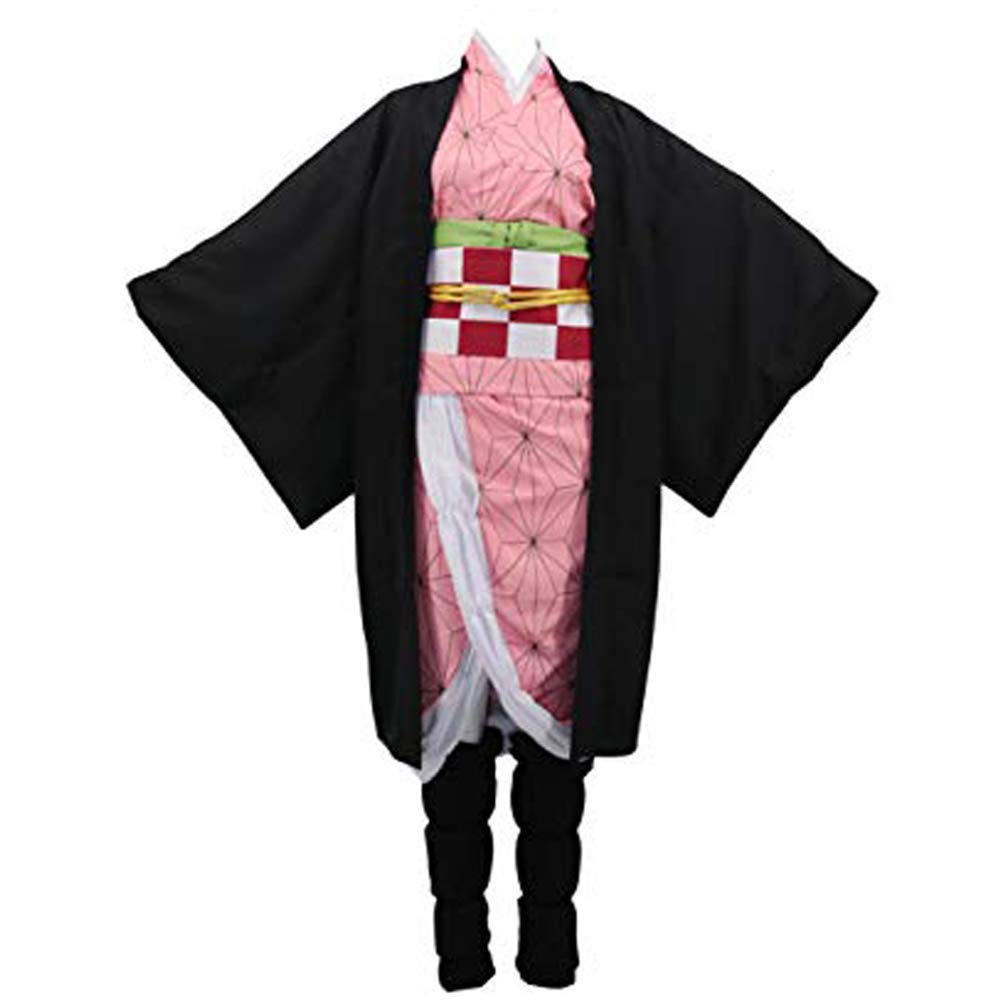 Anime Demon Slayer Kamado Nezuko Cosplay Costume Kimono Uniform Outfit for Halloween, Comic Con & Cosplay Events - Perfect for Anime Fans & Collectors