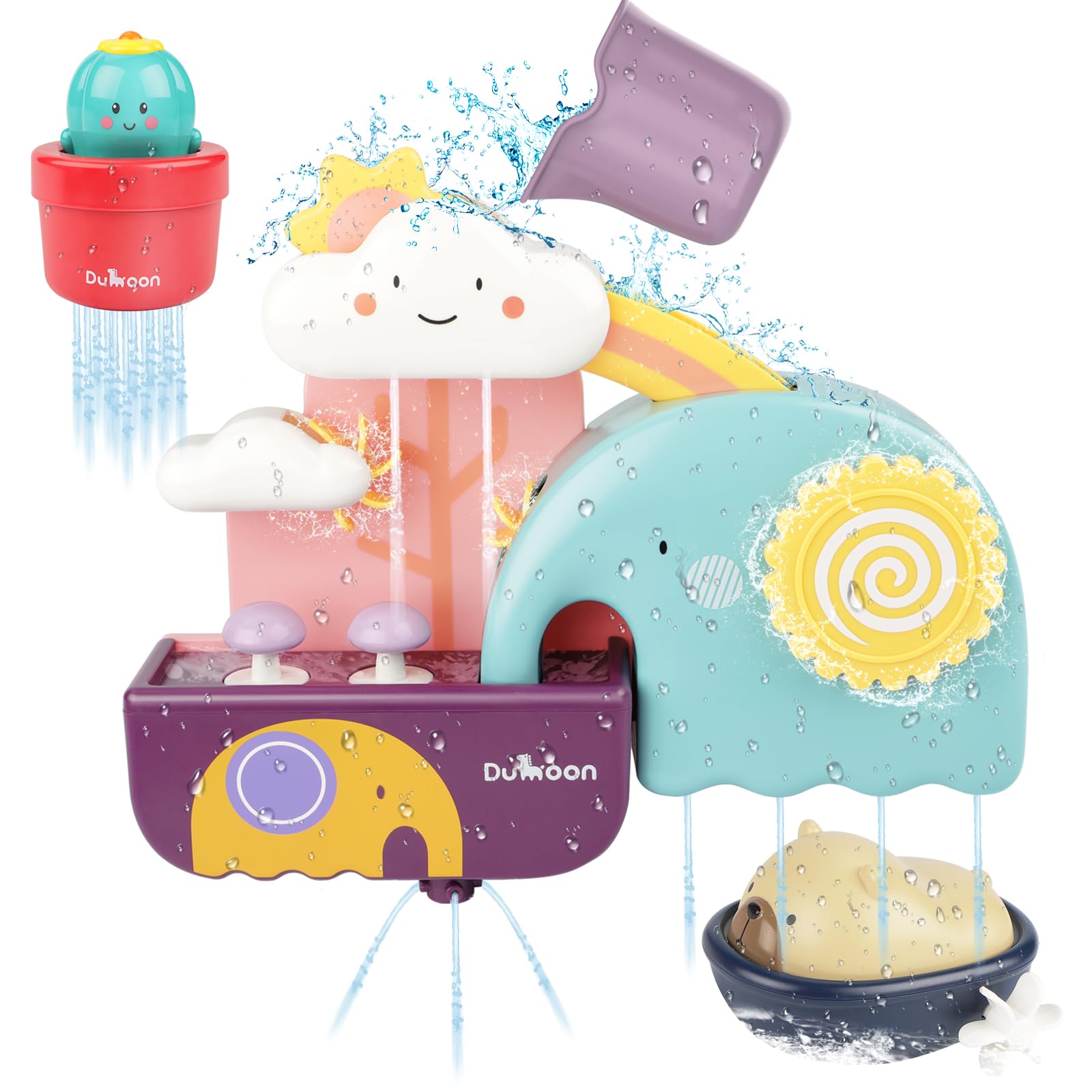 GILOBABY Baby Bath Toys Set - Fun Waterfall Water Station with Cups for Toddlers 6 Months to 3 Years | Bathtub & Shower Toys for Boys & Girls | Perfect Gift for 1,2,3+ Year Olds | Encourages Sensory Play & Motor Skills Development During Bath Time