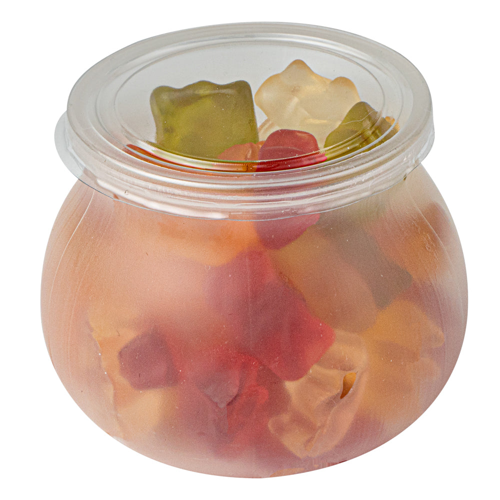 4 oz Frosted Plastic Candy Jars with Lids - 2.5