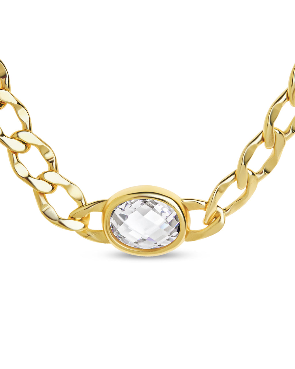 Rebel Station CZ Curb Chain Choker Necklace - Elegant Cubic Zirconia Layered Choker for Women | Perfect for Parties, Weddings & Everyday Wear