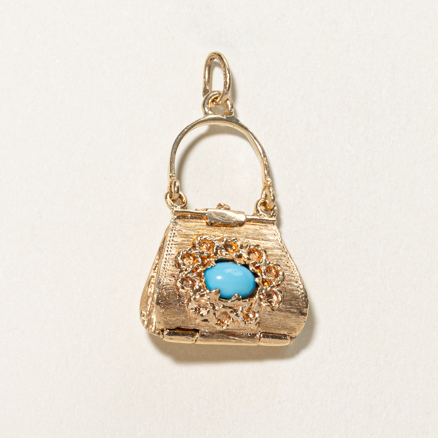 Vintage Turquoise Purse Pendant Necklace - 0.60ct Natural Gemstone Jewelry for Women - Perfect for Boho Style, Gift Giving & Special Occasions