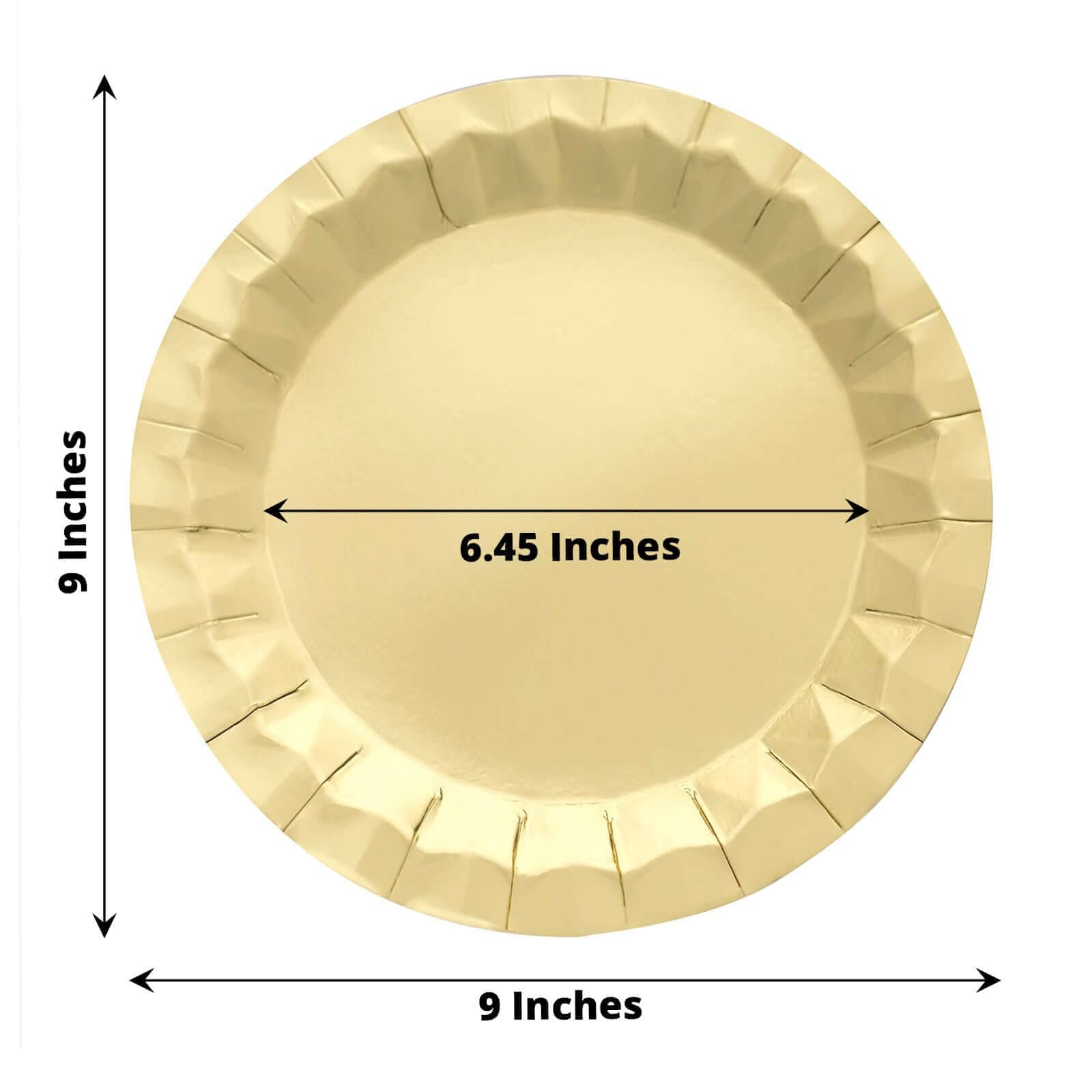 Efavormart 25 Pack 9 Inch Geometric Metallic Gold Foil Disposable Dinner Plates - Heavy Duty 400 GSM for Birthday Parties, Weddings & Holiday Celebrations