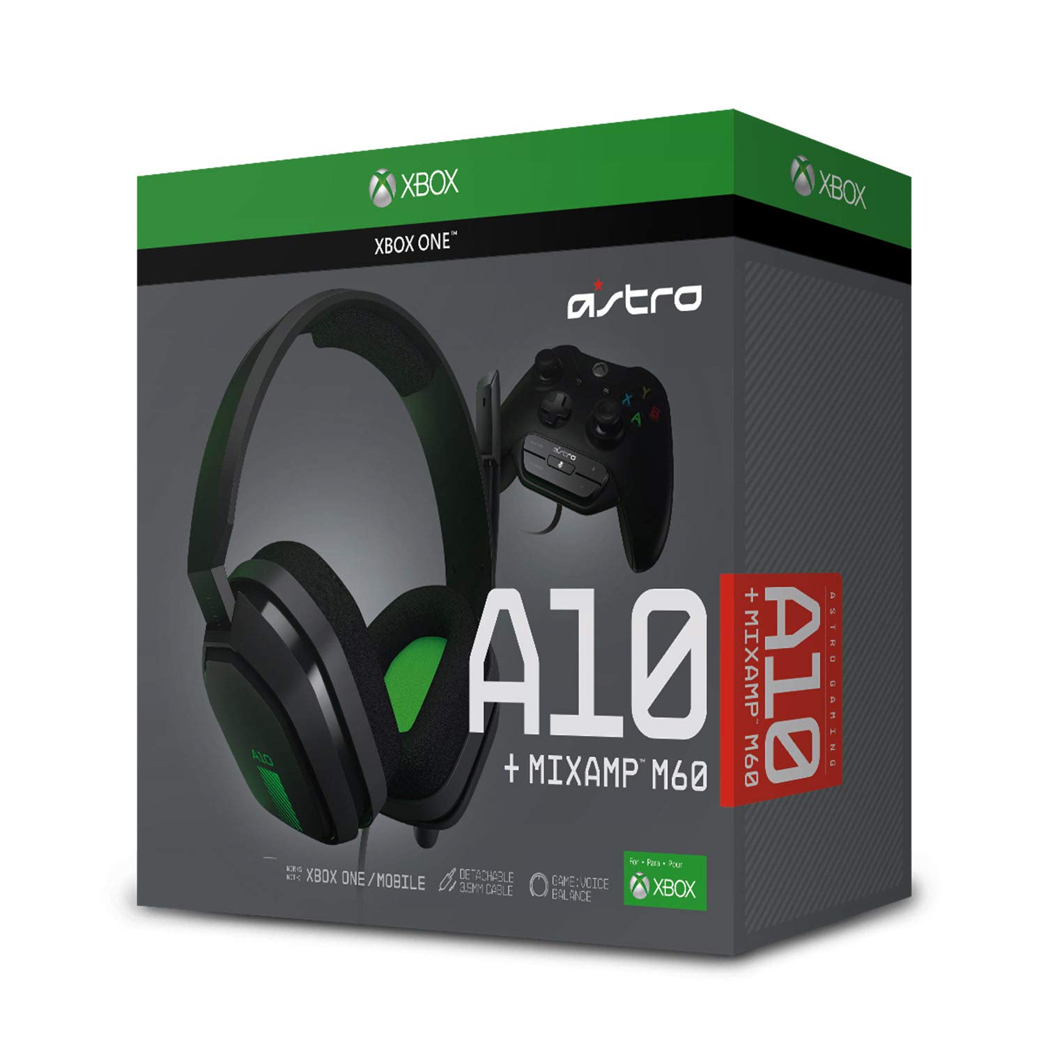 ASTRO Gaming A10 Wired Gaming Headset with MixAmp M60 - Green & Black - Compatible with Xbox One, PS4, PC - Perfect for FPS, Streaming & Competitive Gaming