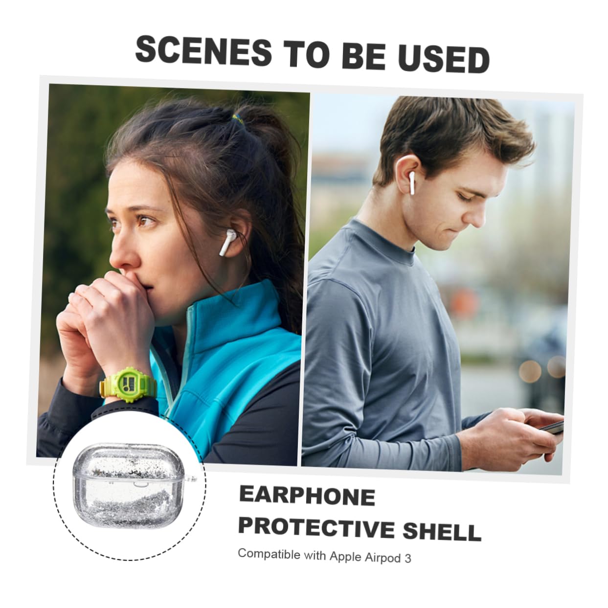 Artibetter 3 Pack Quick Sand Protective Earbud Case - Durable Plastic Headphone Carrying Holder for AirPods, Wireless Earbuds - Perfect for Travel, Gym, Work & Daily Use