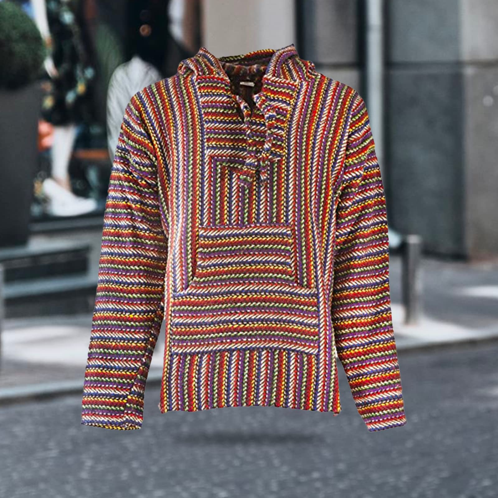 Premium Baja Hoodie Sweatshirt Pullover - Soft Mexican Jerga Poncho for Men & Women | Cozy Loungewear, Beach Cover-Up, Festival Outfit, Casual Streetwear