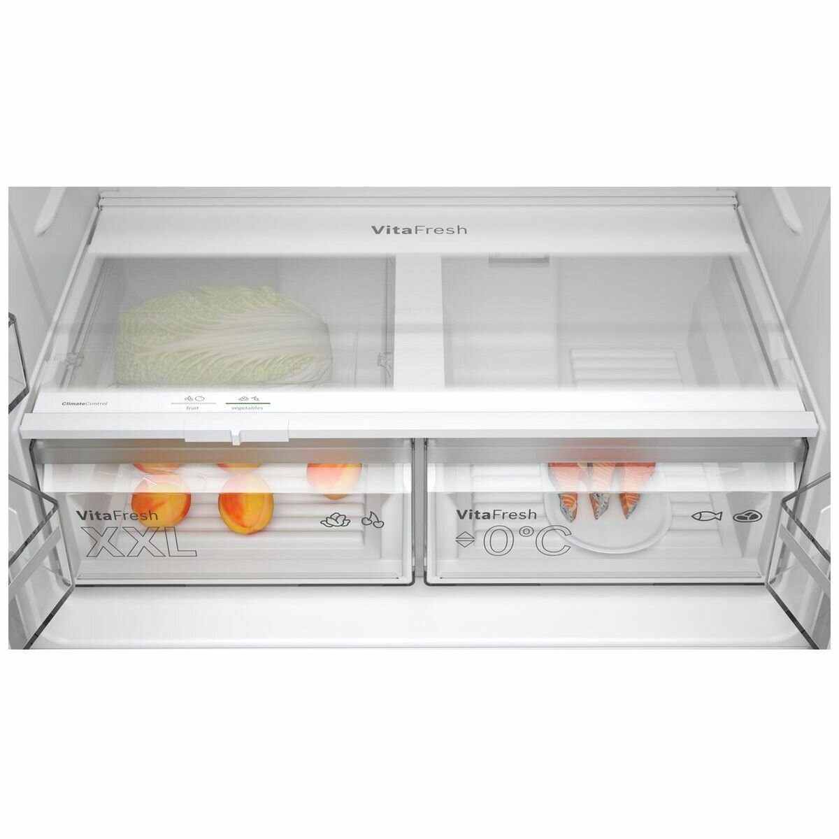 Bosch Series 4 French Door Refrigerator with MultiDoor Design - KFN96VPEAA - Energy Efficient Stainless Steel Fridge for Modern Kitchens