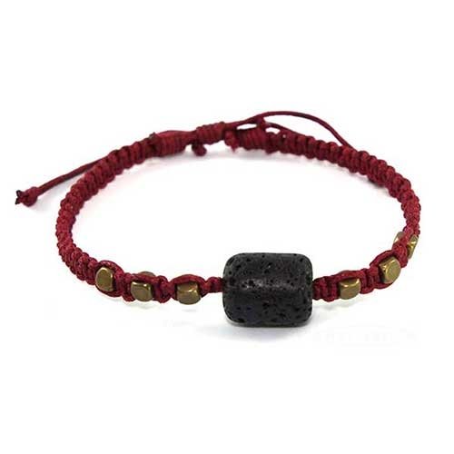 Aroma Lava Bracelet Kit - Wearable Aromatherapy Diffuser Jewelry with 1.5ml Pure Essential Oil (Energize) - Perfect for Stress Relief, Yoga & Meditation Accessories