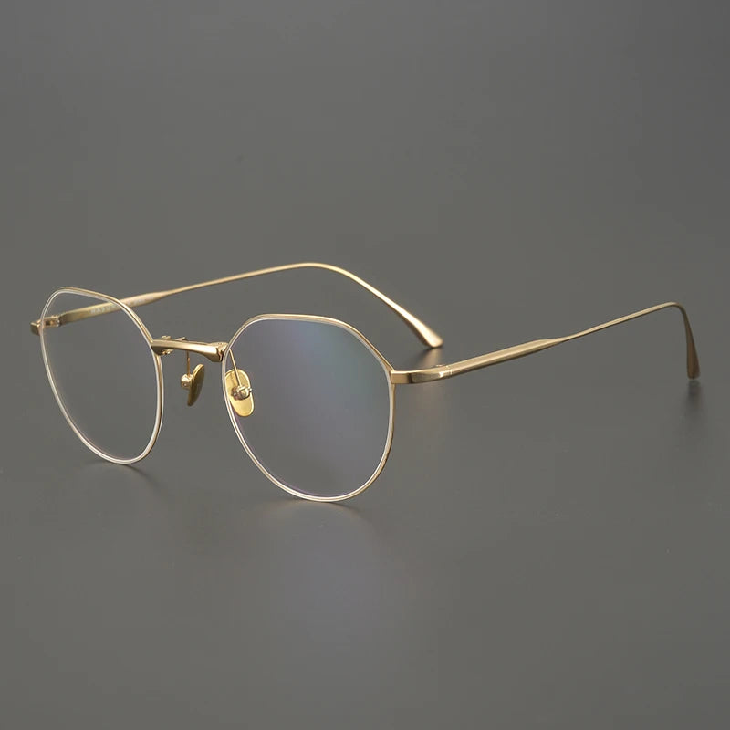 Aimee Unisex Full Rim Flat Top Round Titanium Eyeglasses 14022 - Lightweight Durable Frame for Men & Women - Perfect for Reading, Work, and Everyday Wear