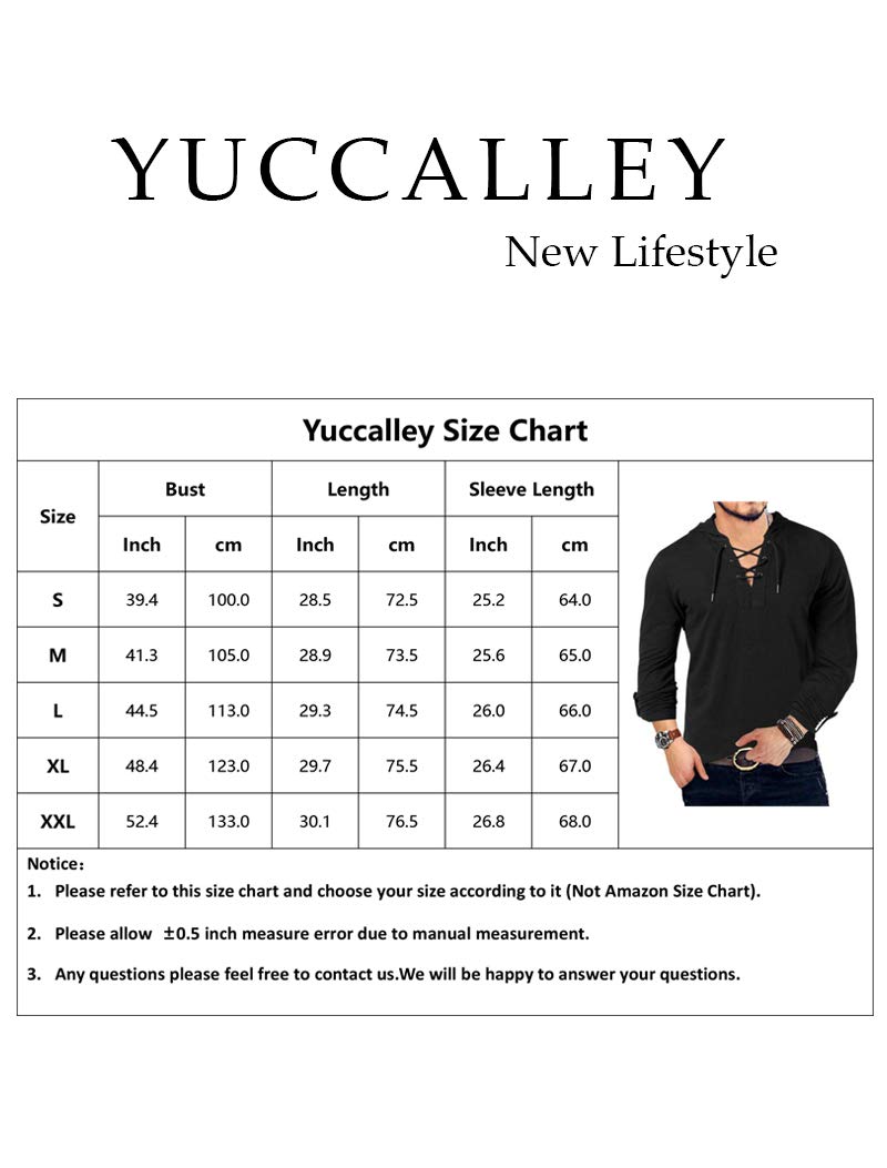 Yuccalley Men's Fashion Hoodies - Long Sleeve Casual Pullover Hooded Sweatshirt for Streetwear & Loungewear | Perfect for Everyday Wear, Gym, and Outdoor Activities