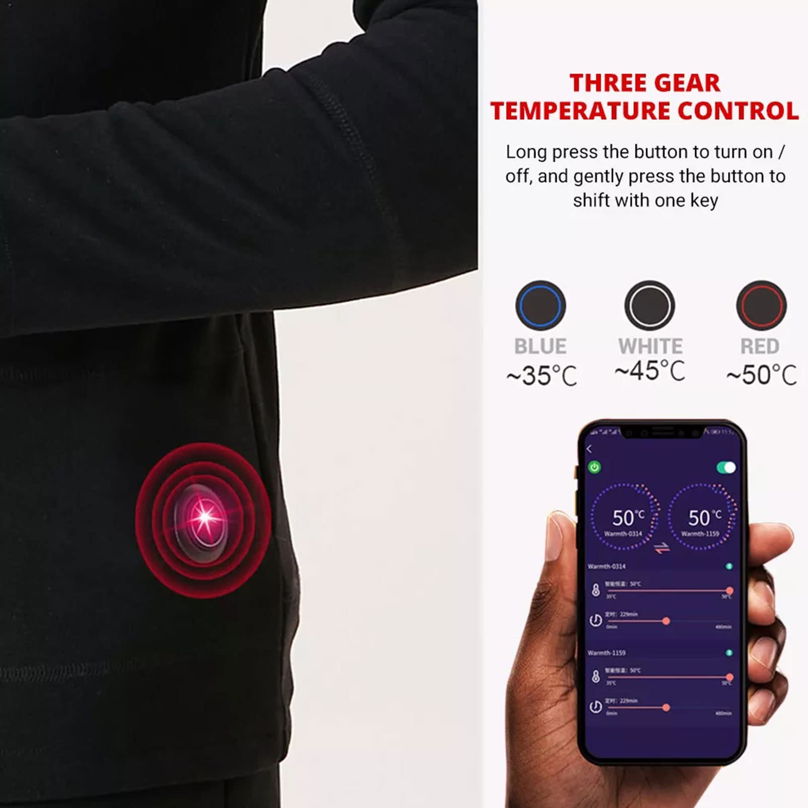 USB Heated Thermal Underwear Set for Women & Men - Smart APP Controlled Electric Heating Base Layer with 22 Heating Zones - Perfect for Winter Sports, Camping & Cold Weather Activities