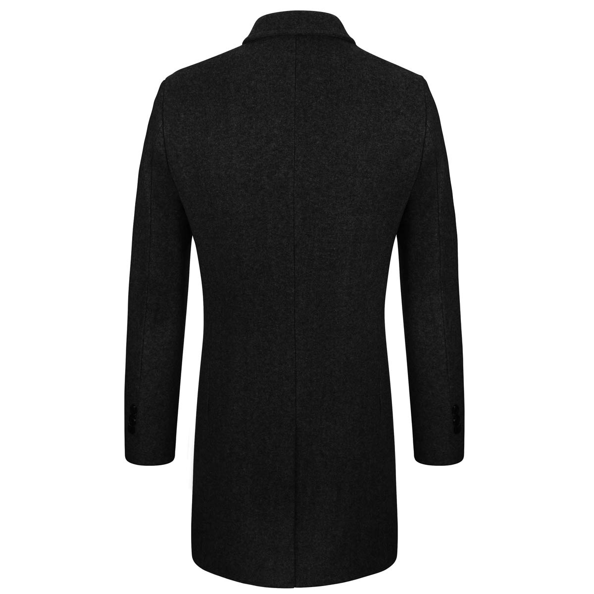WULFUL Men's Slim Fit Wool Trench Coat - Warm Winter Overcoat for Business, Office & Formal Occasions