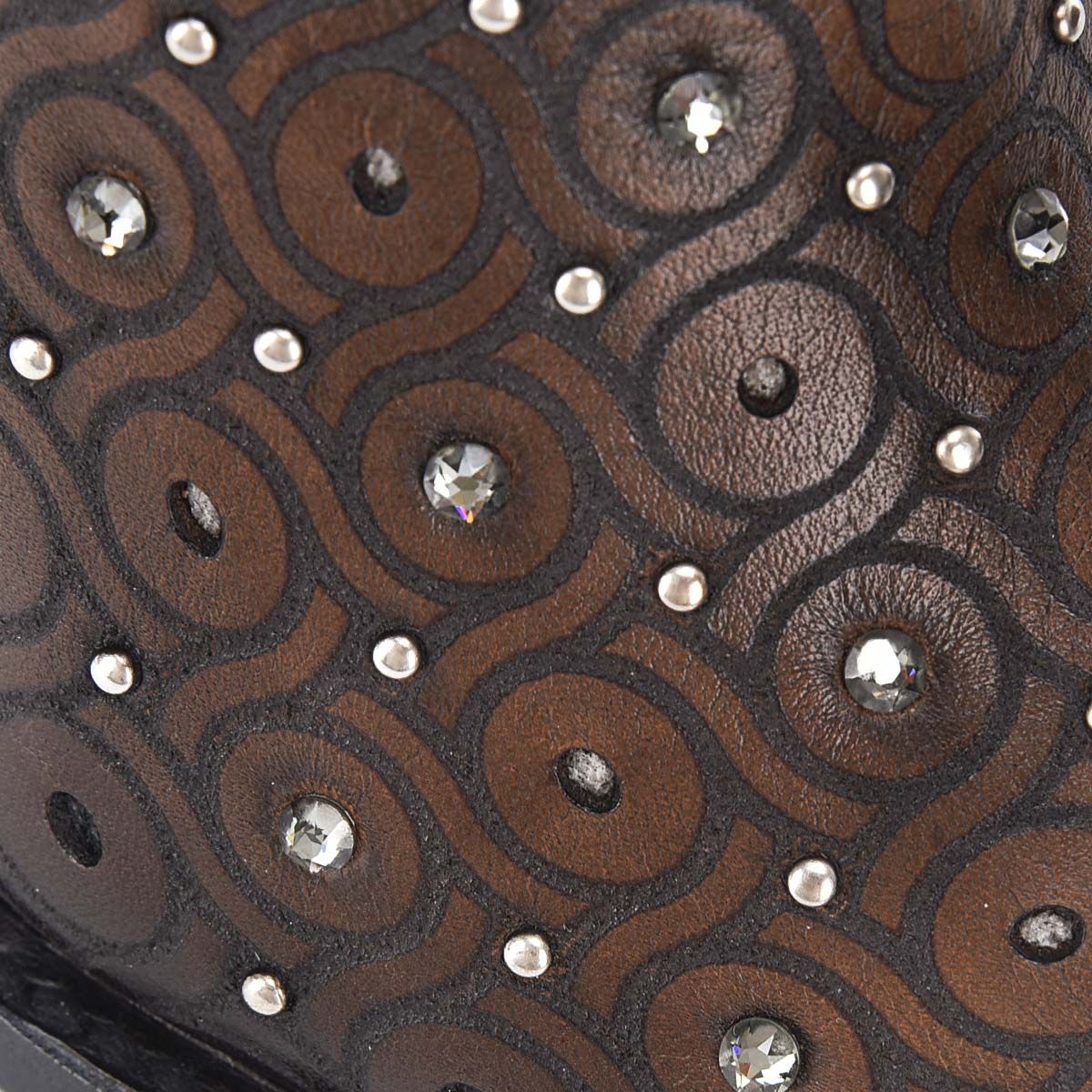 3F0BRS Women's Chocolate Brown Studded Tall Boots - Stylish Knee-High Leather Boots with Metal Accents for Fall & Winter Fashion, Date Nights and Office Wear