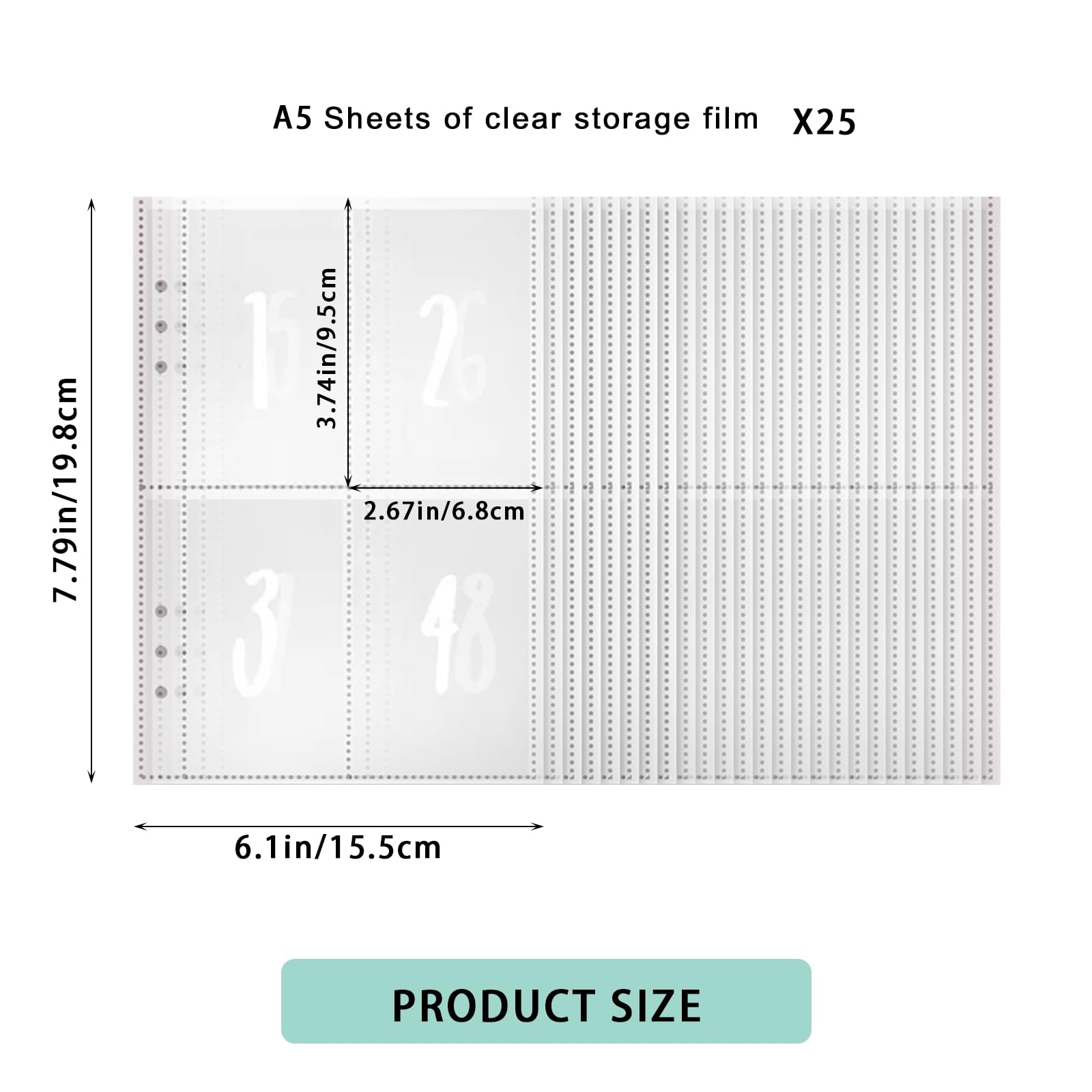 25 Pack A5 Cash Stuffing Envelopes - Money Saving Binder Inserts for Budget Planner, A5 6-Ring Binder Replacement Sheets, Pre-Numbered 1-100 (25 Sheets) - Perfect for Cash Envelope System, Budget Tracking & Financial Organization