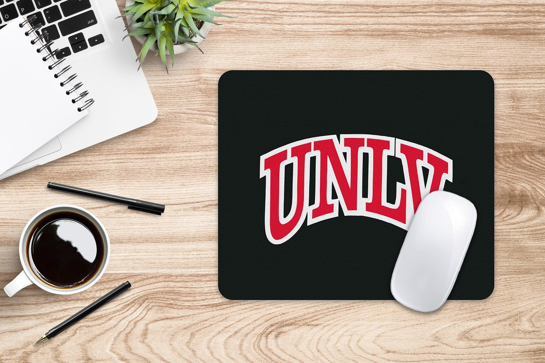 UNLV Mouse Pad - University of Nevada Las Vegas Logo Gaming Mouse Mat, Non-Slip Rubber Base, Smooth Fabric Surface for PC, Laptop, Office & Home Use