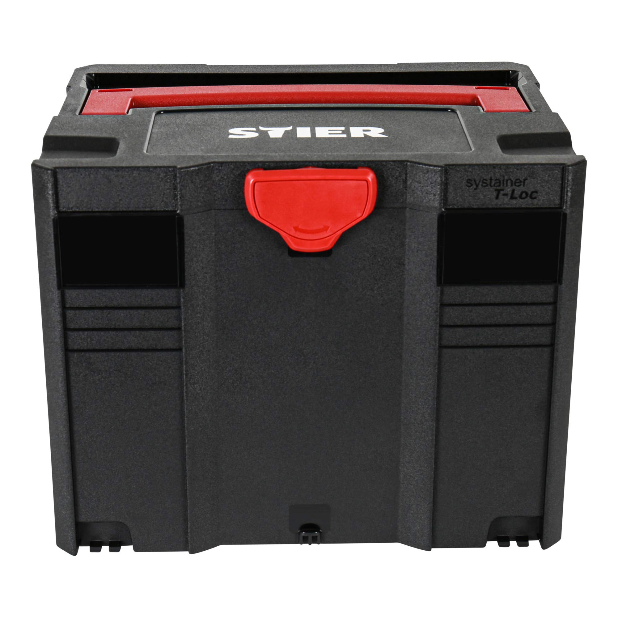 STIER Systainer IV T-LOC Black-Edition Tool Box - Heavy Duty ABS Plastic Storage Case, 315x396x296mm (HxWxD), Stackable System Organizer for Tools & Workshop Supplies | Perfect for Professional Contractors & DIY Home Improvement Projects