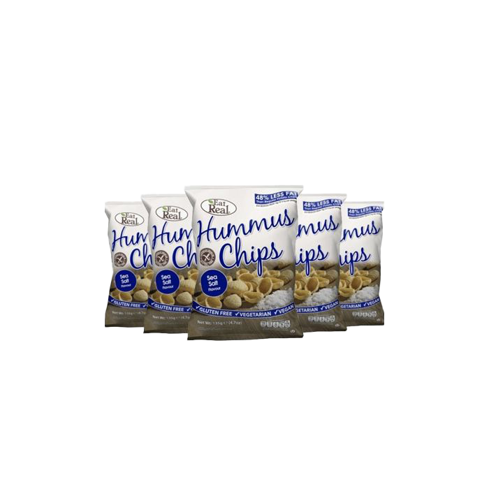 Eat Real Hummus Snacks 45g x 12 Pack - Healthy Chickpea Dip for Lunch, Picnics & On-the-Go Snacking