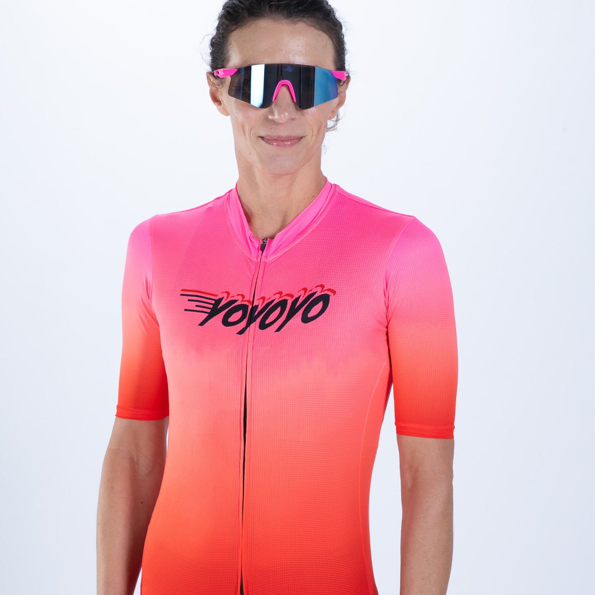 Women's High-Performance Cycling Aero Jersey - Breathable & Quick-Dry Bike Shirt for Road & Mountain Biking - Yo Yo Yo Fade Design - Perfect for Training, Racing & Outdoor Sports