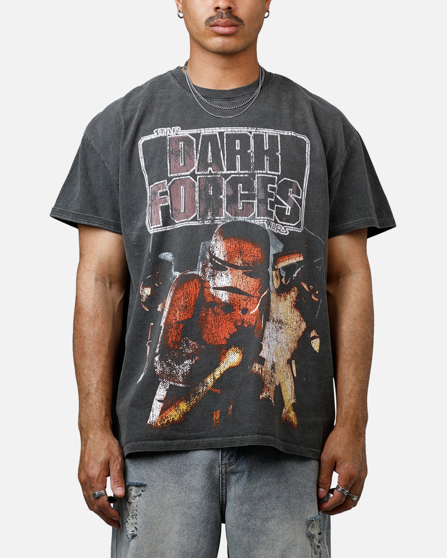 Star Wars Battlefront Dark Forces Heavyweight T-Shirt - Black Wash | Vintage American Thrift Style | Perfect for Cosplay, Gaming Events & Casual Wear