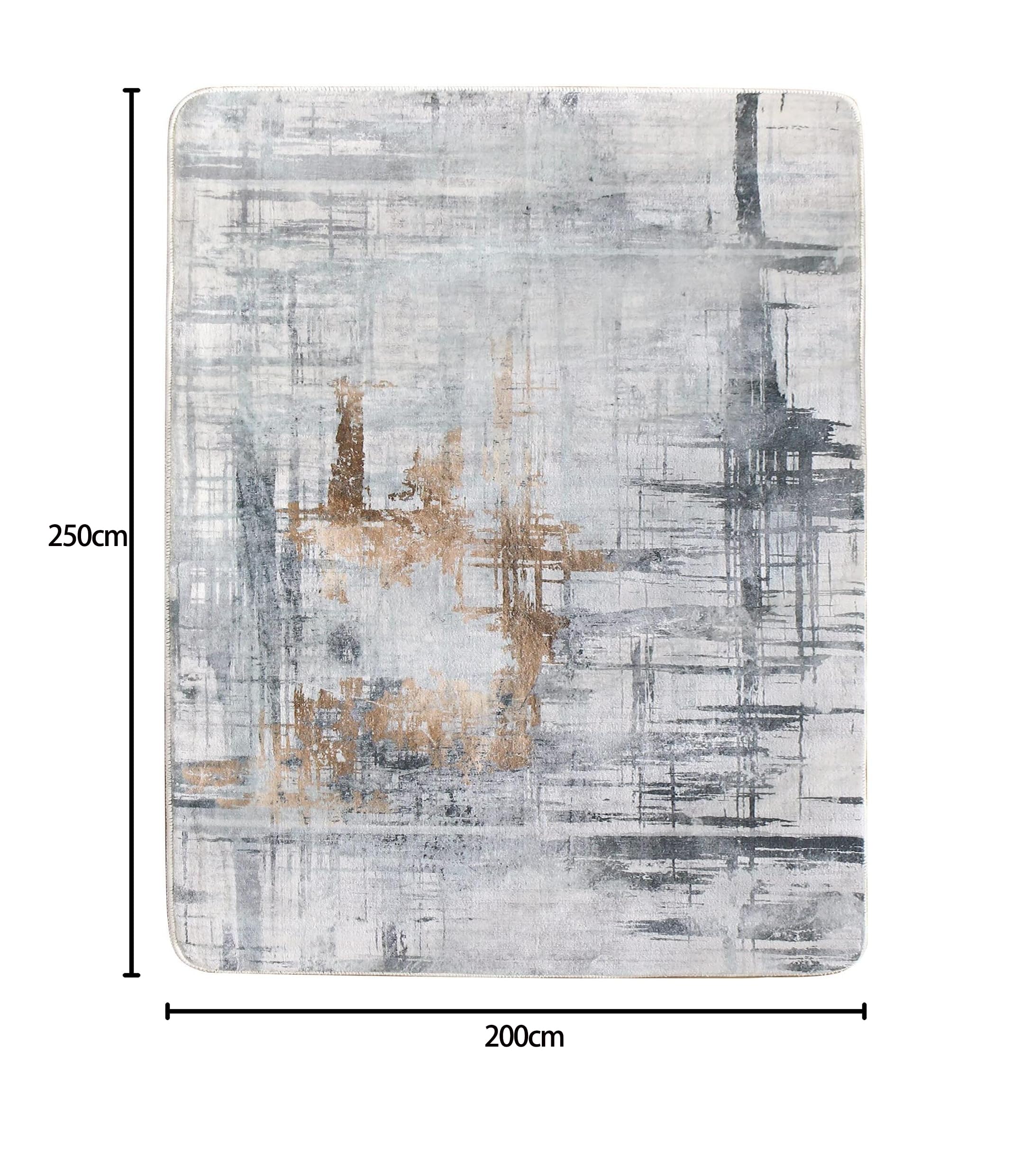 Calore Rugs Modern Soft Abstract Distressed Area Rug - 6.5 x 8.2 ft Medium Pile Carpet for Living Room, Bedroom & Dining Room - Gray/Green/Grey - Cozy Floor Mat for Home Decor & Comfort