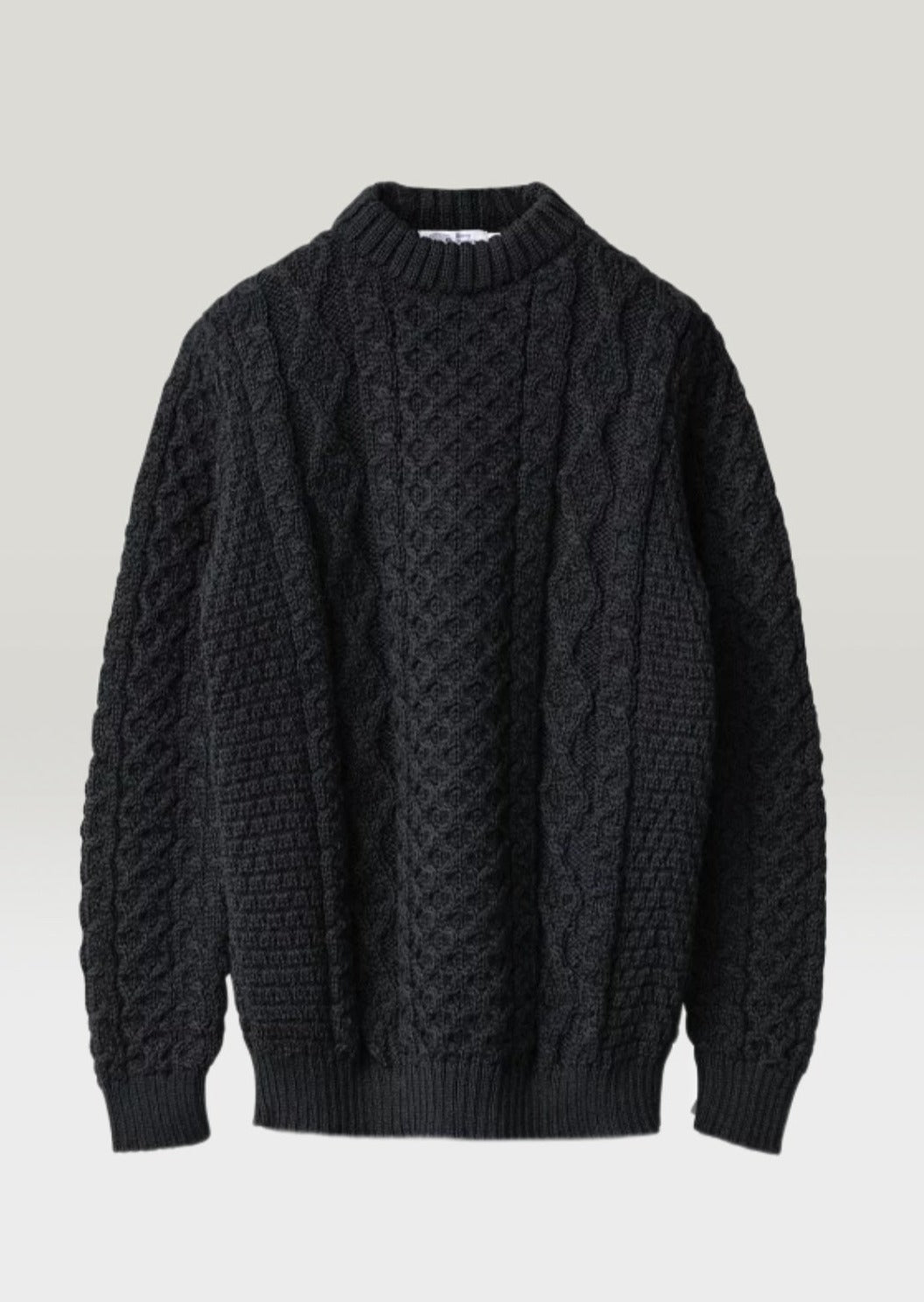 Kerry Heavy Aran Sweater for Women & Men | Premium Wool Knit Pullover | Charcoal Gray | Warm Winter & Fall Fashion | Cozy Casual & Office Wear