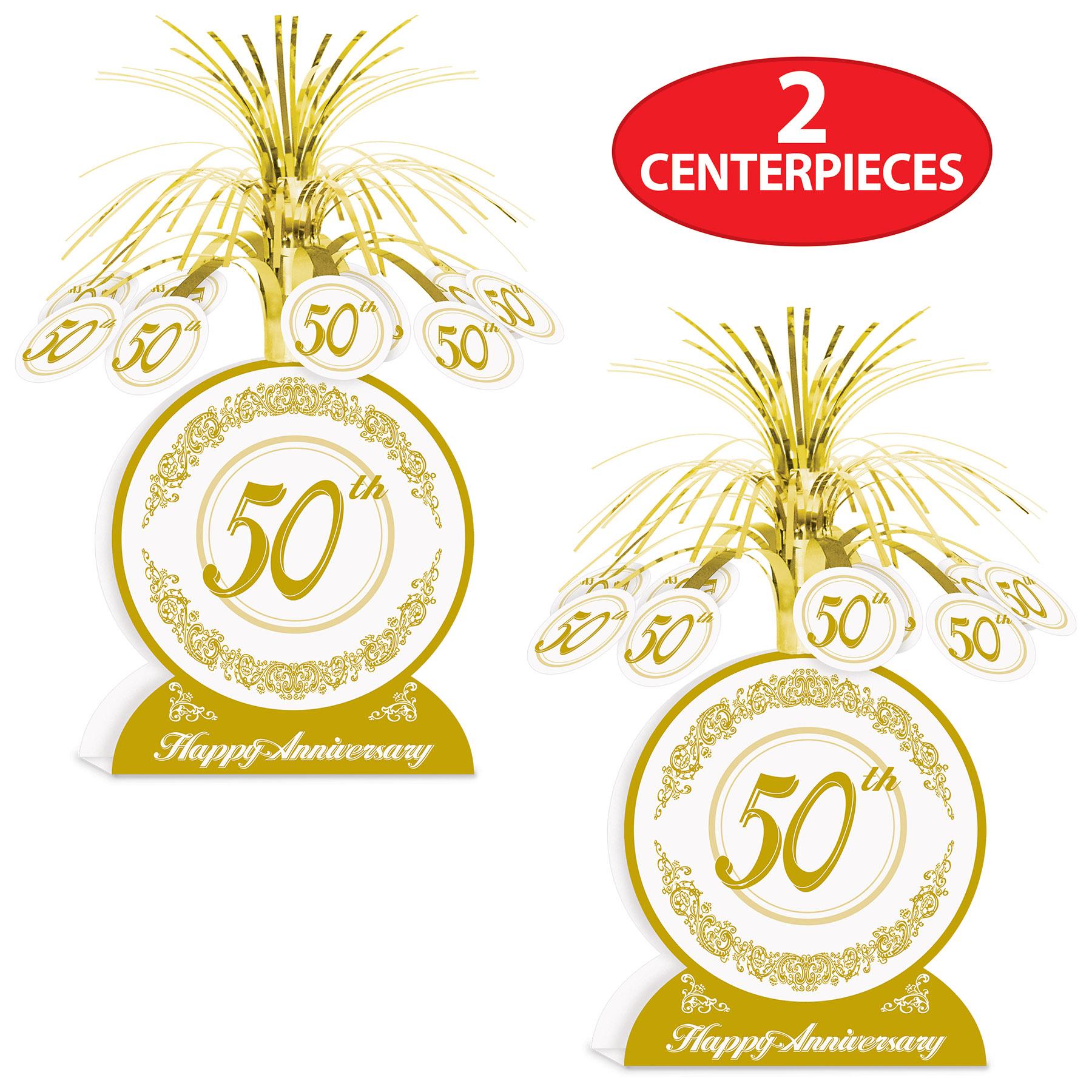 12 Pack Beistle 50th Birthday Party Decorations - Gold & Black Anniversary Centerpieces for Table Decor, Party Supplies - Perfect for 50th Birthday Celebrations, Anniversaries, Retirement Parties