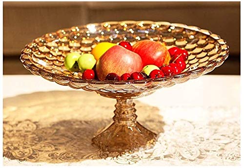 Elegant Gold Cake Stand with Glass Dome - European Style Crystal Fruit Bowl for Desserts, Nuts & Snacks | Perfect for Kitchen Counter, Dining Table & Living Room Decor | Multi-functional Serving Dish for Parties, Tea Time & Home Decoration