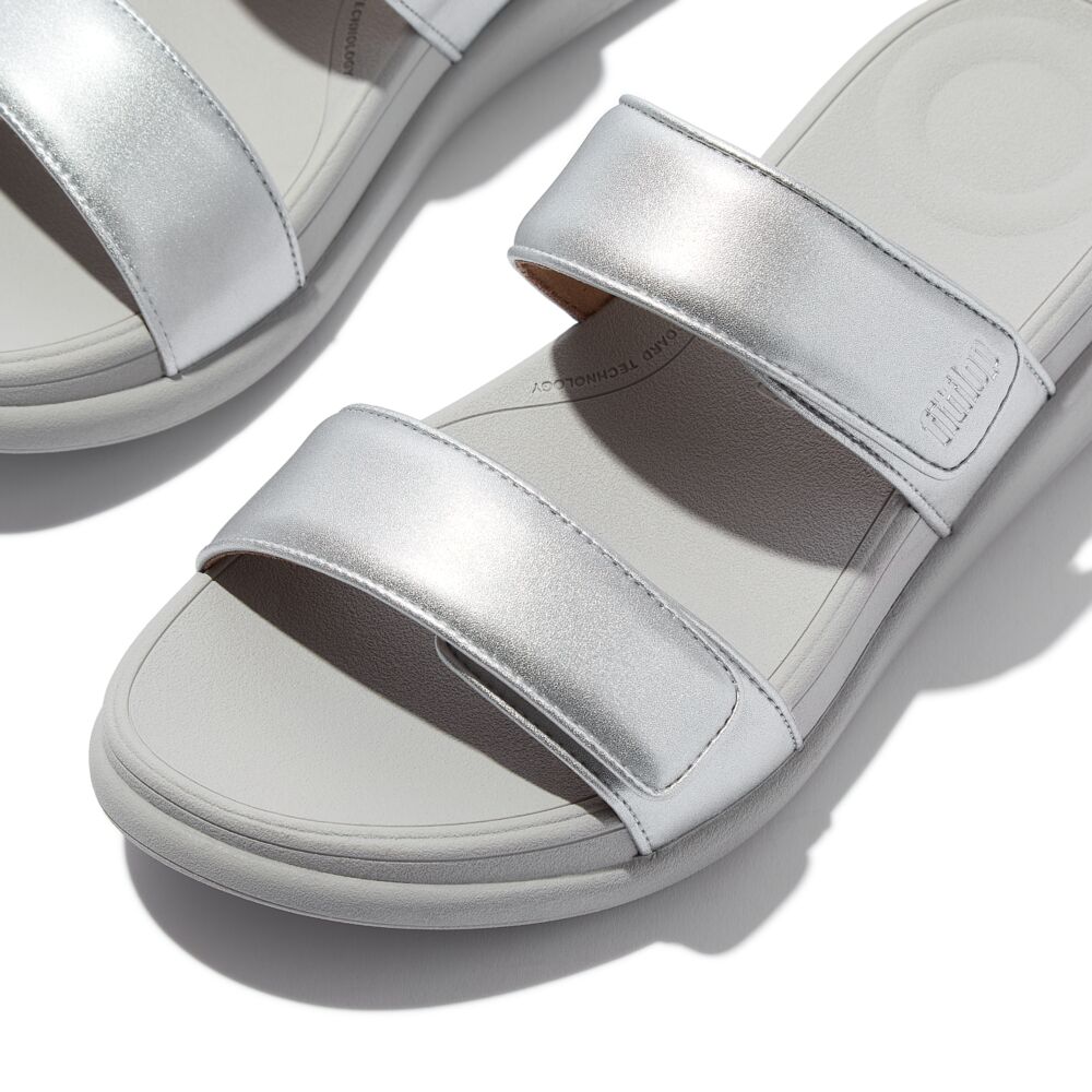 FitFlop F Mode Go Adjustable Flatform Two Bar Slide Sandals for Women - Comfortable Orthopedic Summer Sandals with Arch Support | Perfect for Beach, Pool, and Casual Outings