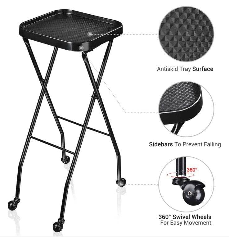 Foldable Serving Tray - CALEB Portable Folding Table Tray for Dining, Breakfast in Bed, Office Snacks & Outdoor Picnics