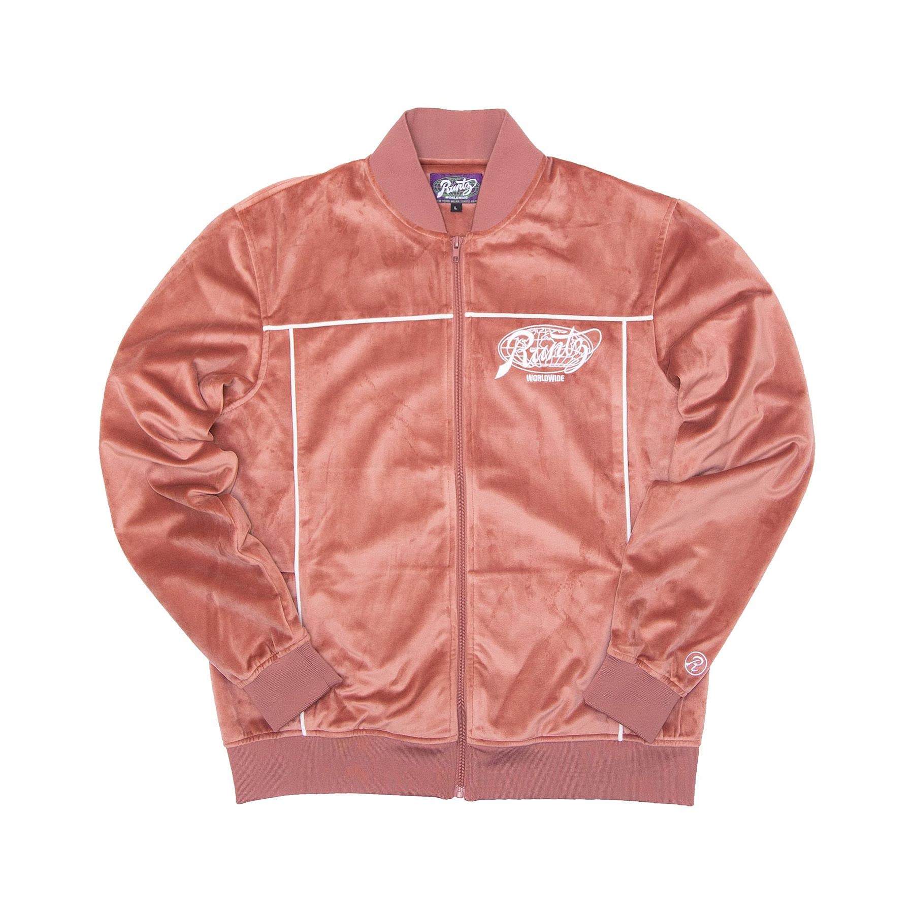 RUNTZ AROUND THE WORLD Velour Jacket - Rose Pink Women's Fashion Hoodie | Cozy Loungewear & Streetwear for Casual Outings, Music Festivals, and Night Out Looks