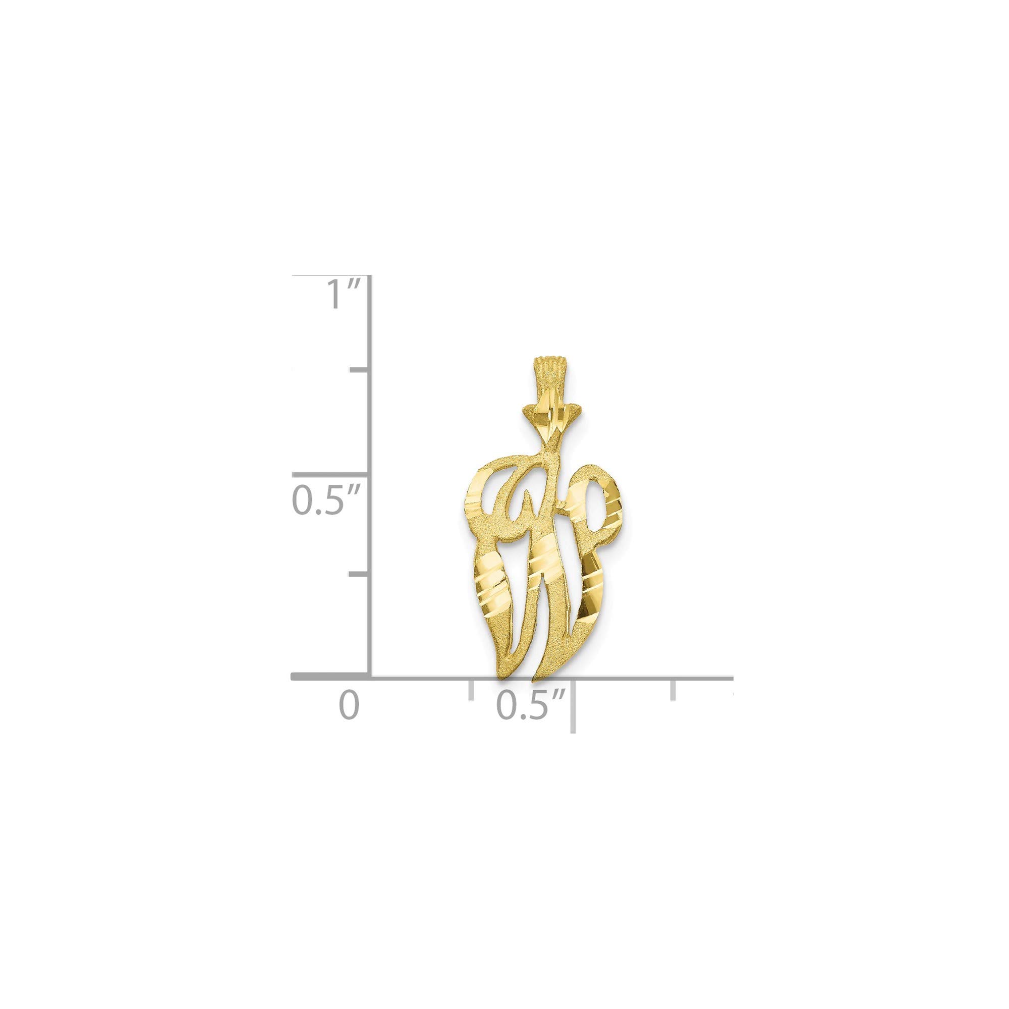 10K Yellow Gold Initial W Charm Pendant - Elegant Personalized Jewelry for Women, Perfect for Gifts, Anniversaries, and Everyday Wear